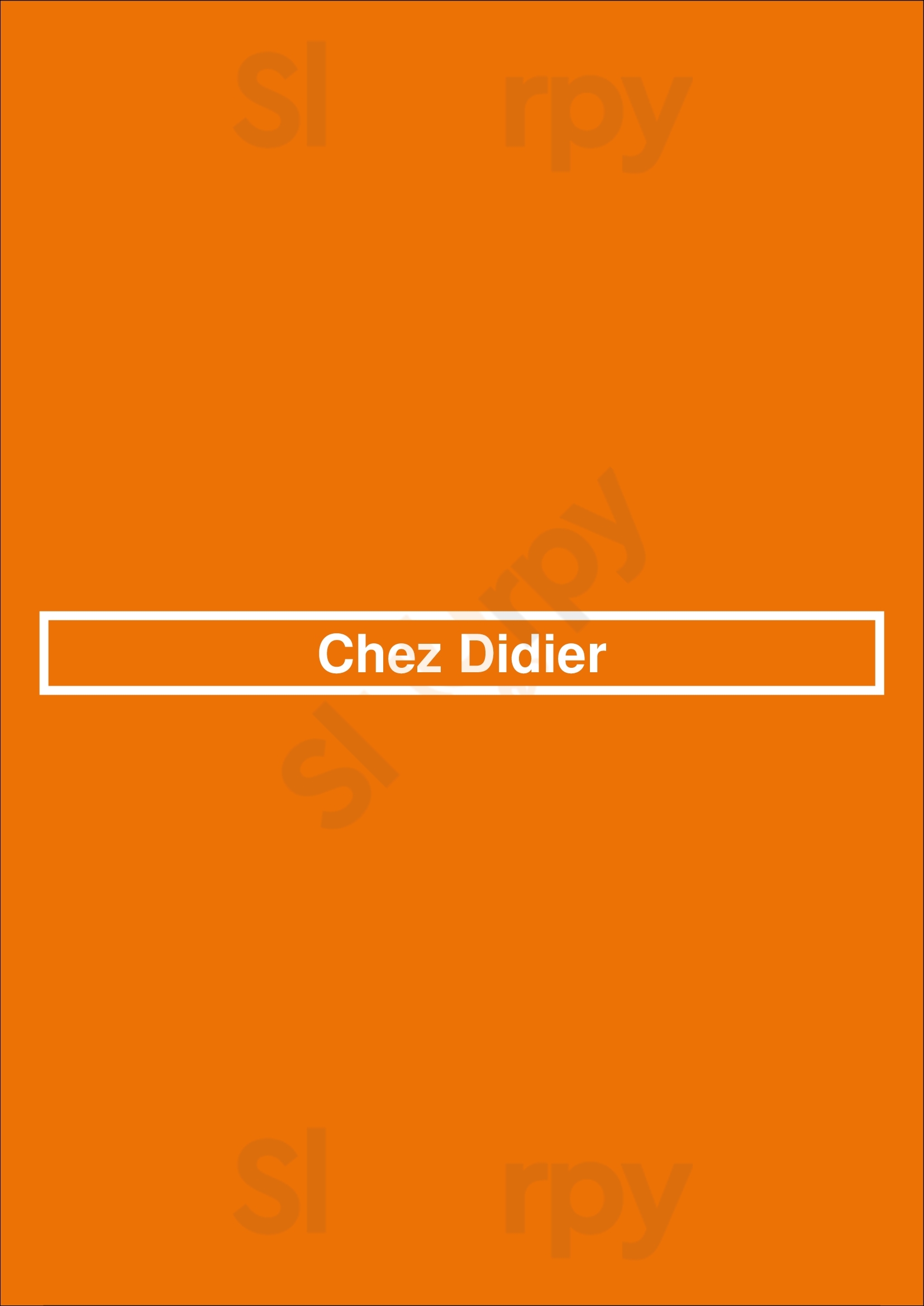 Chez Didier Verviers Menu - 1
