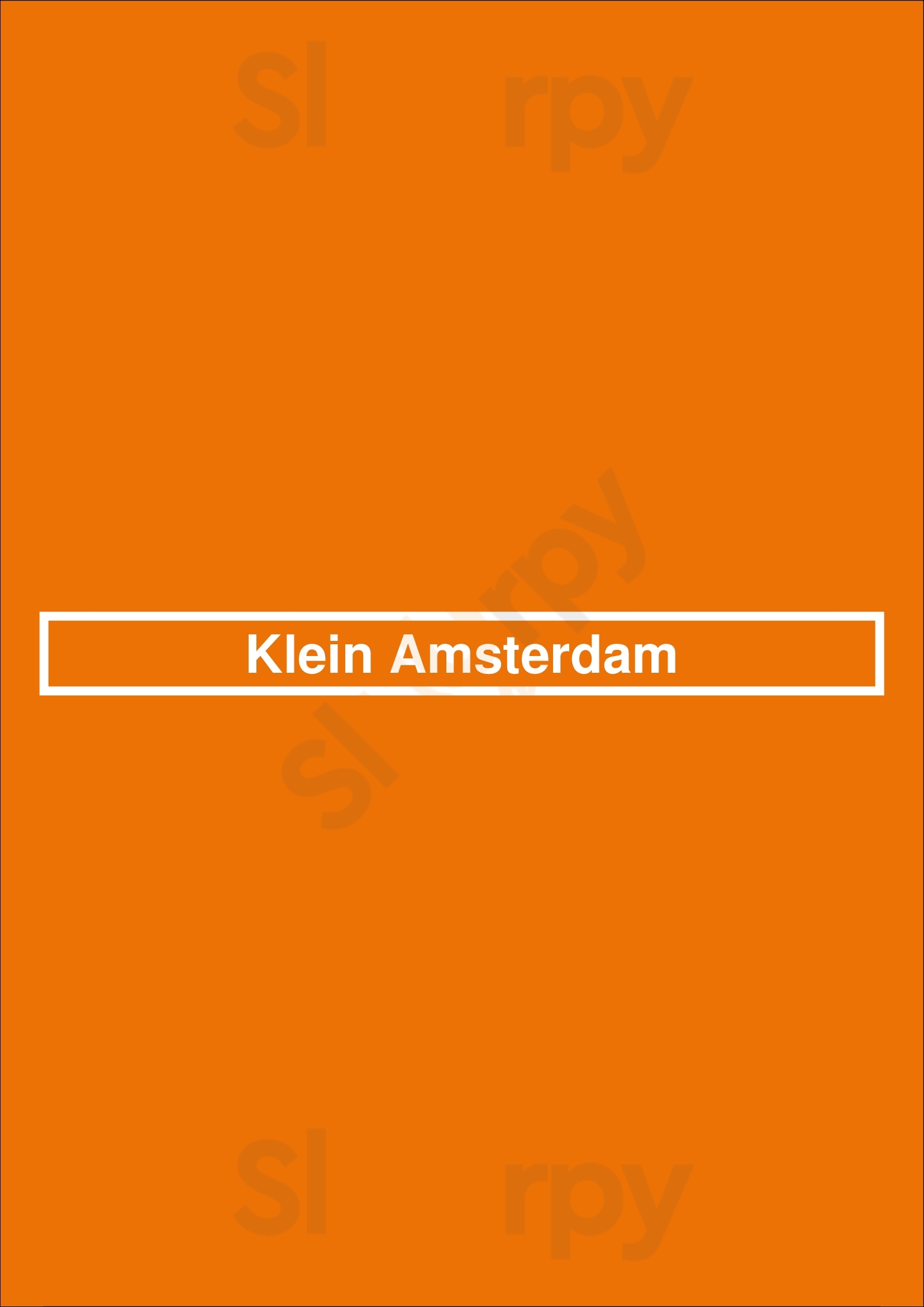 Klein Amsterdam Knokke Menu - 1