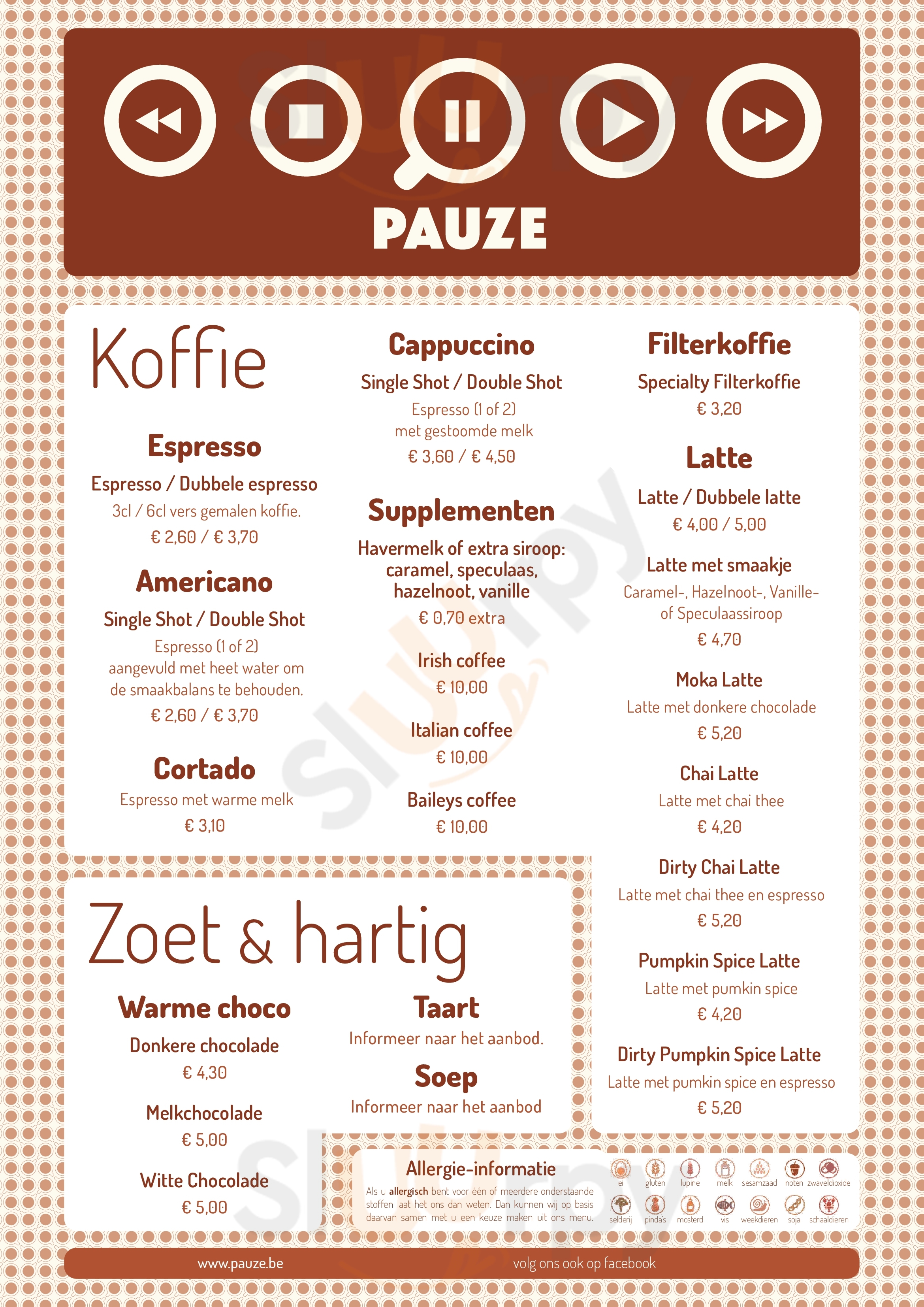 Pauze Aarschot Menu - 1