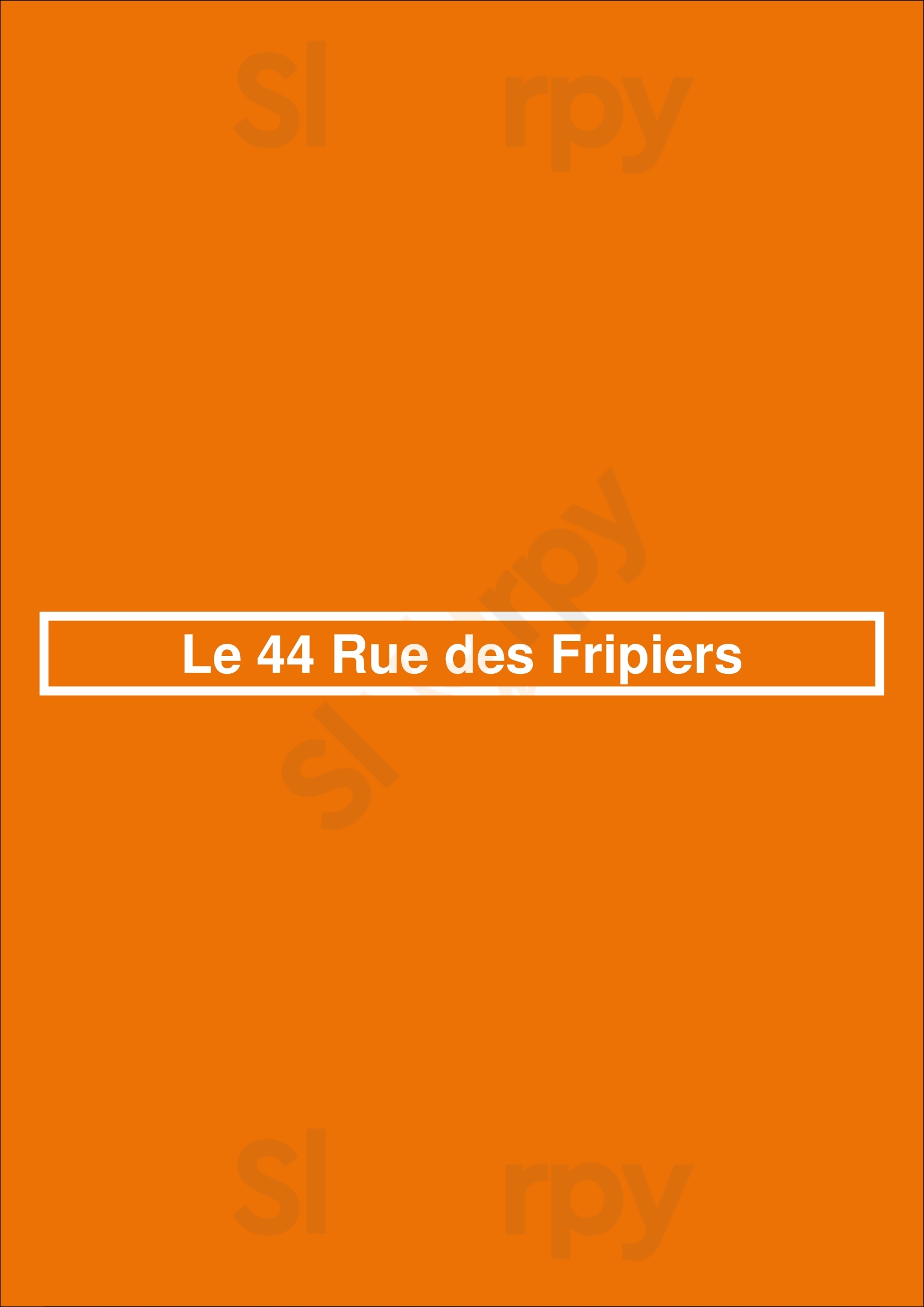 Le 44 Rue Des Fripiers Mons Menu - 1