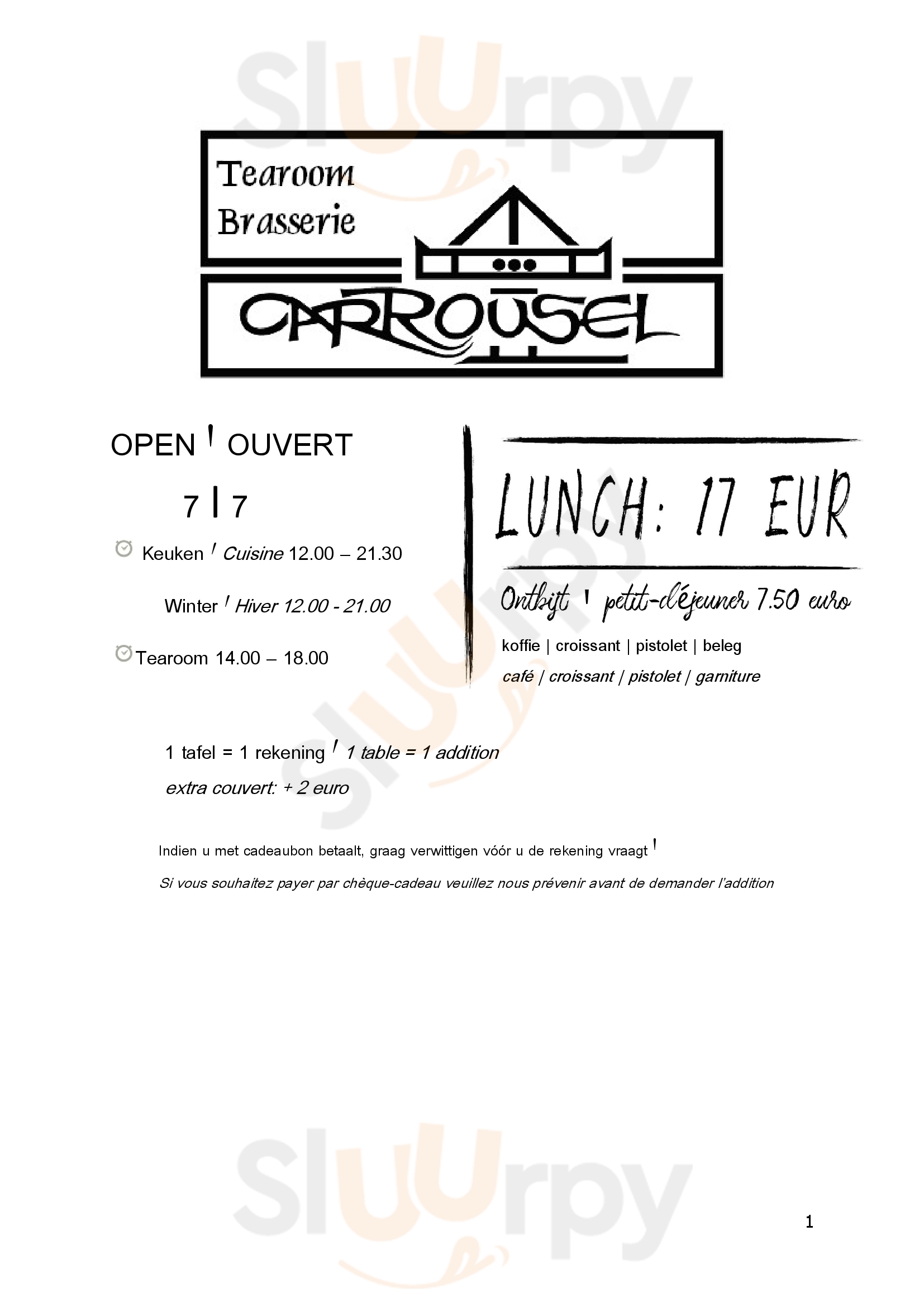 Brasserie Carroussel Nieuwpoort Menu - 1