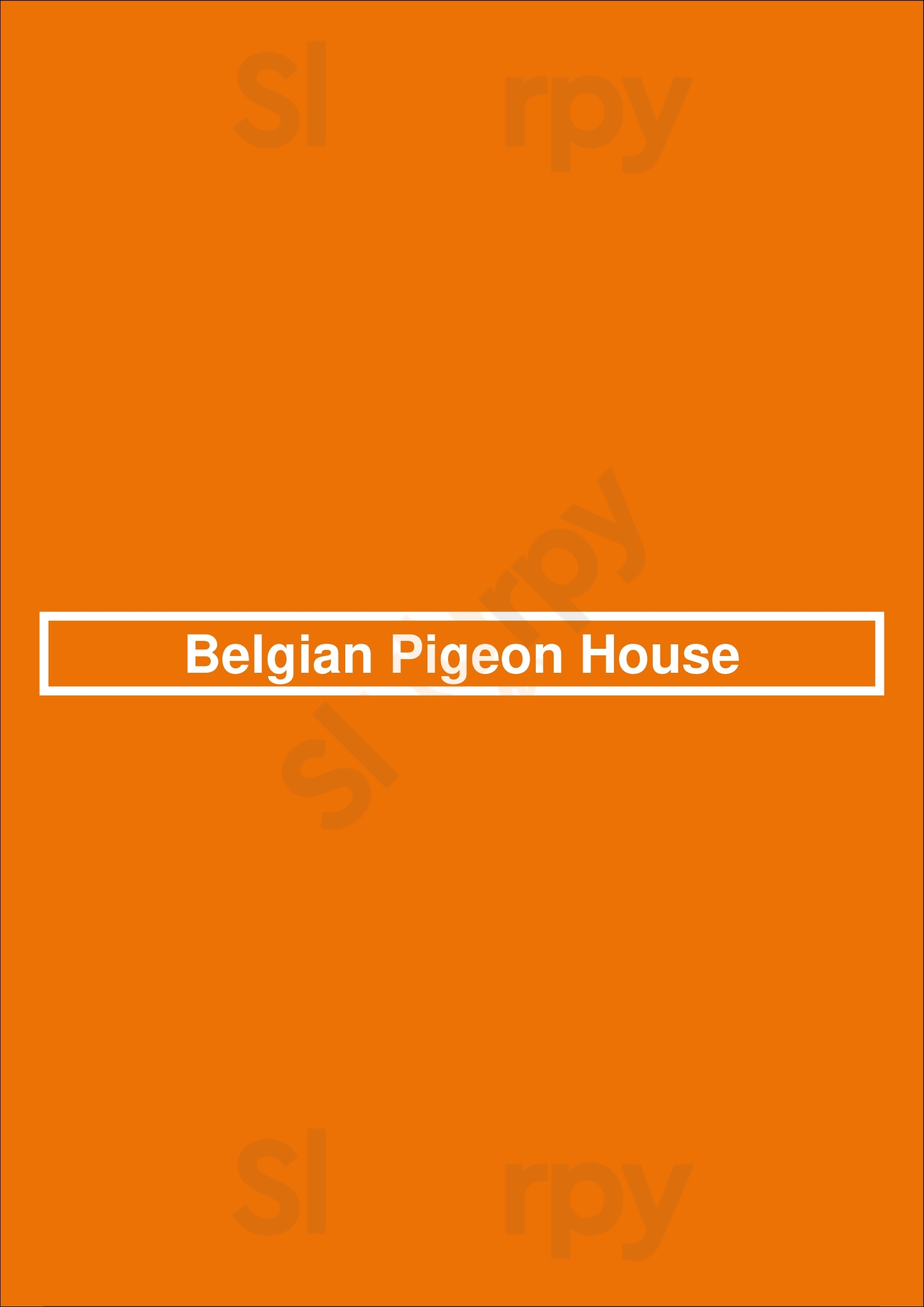 Belgian Pigeon House Bruges Menu - 1