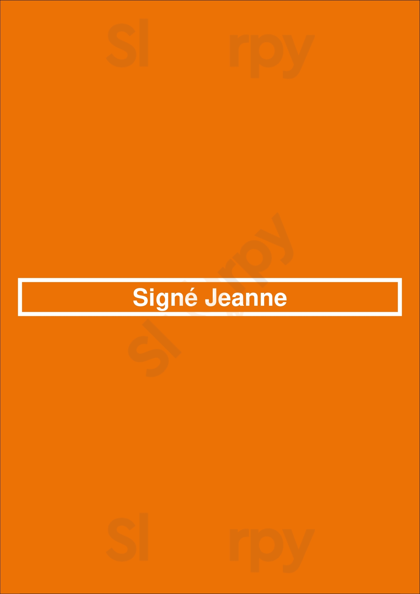 Signé Jeanne La Roche-en-Ardenne Menu - 1