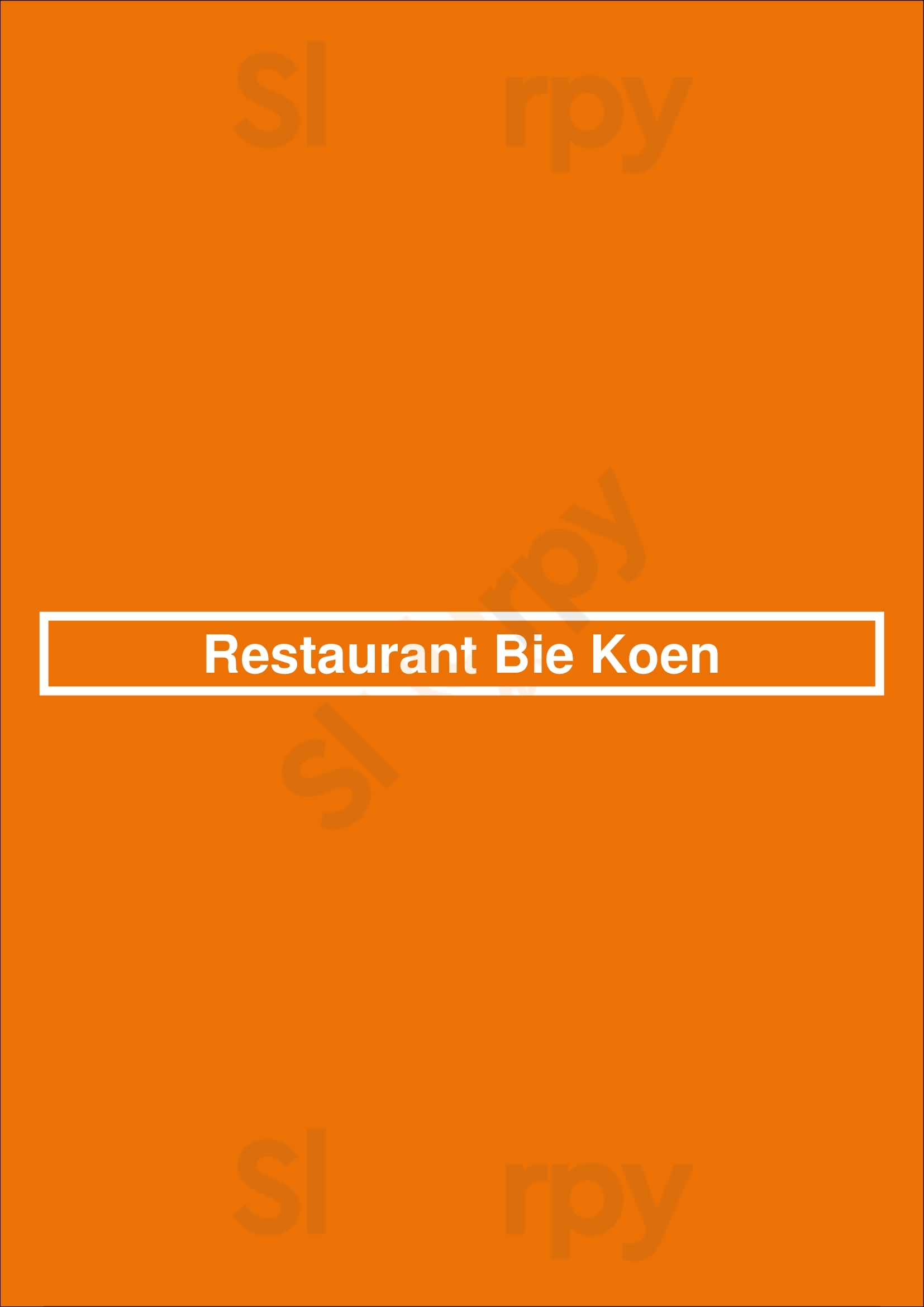 Restaurant Bie Koen Ostende Menu - 1