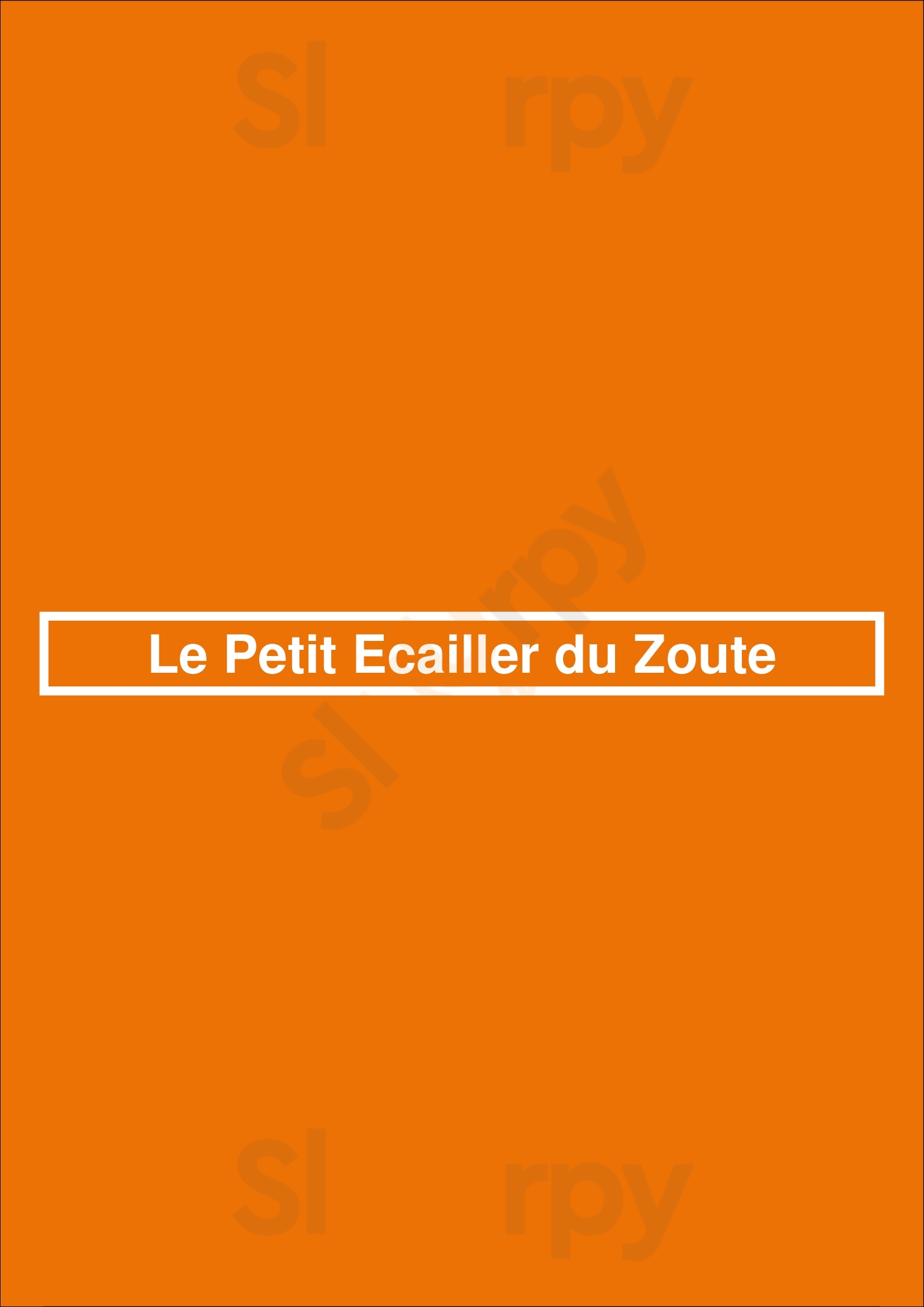 Le Petit Ecailler Du Zoute Knokke Menu - 1