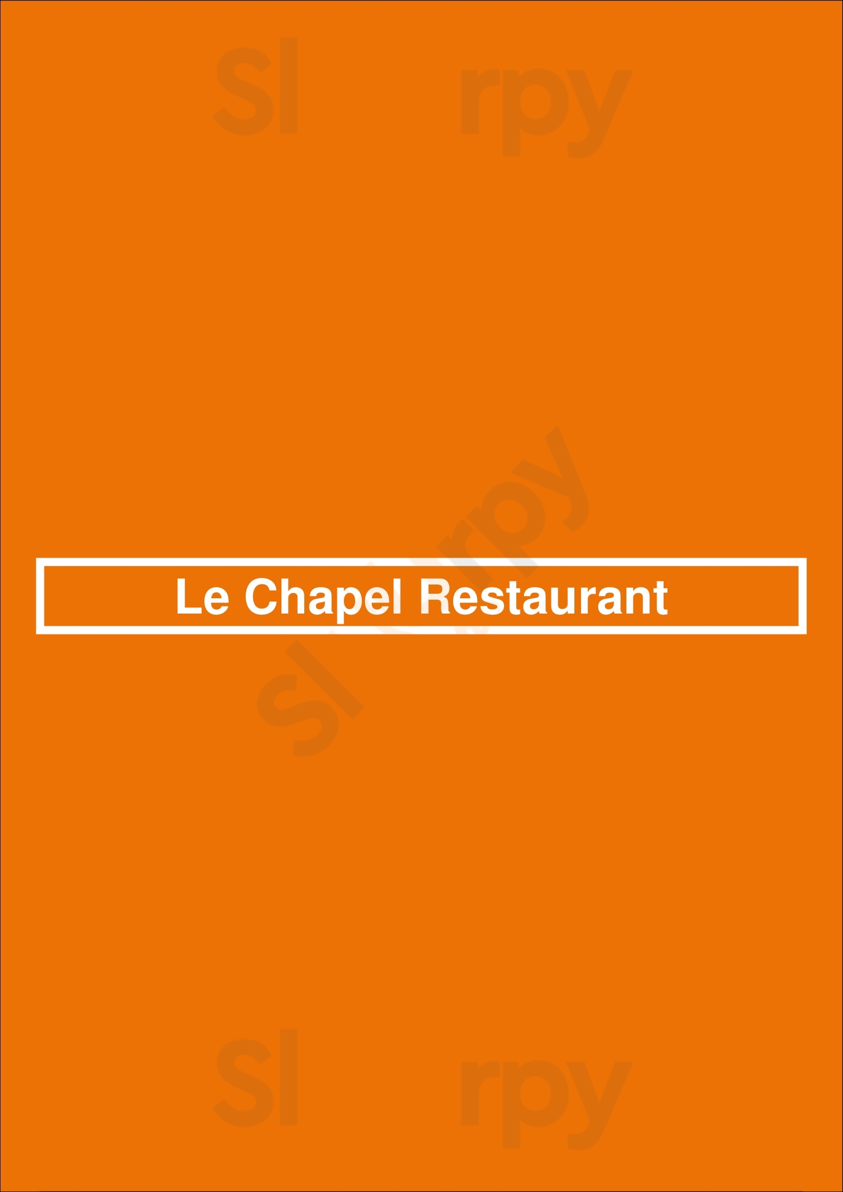Le Chapel Restaurant Waterloo Menu - 1