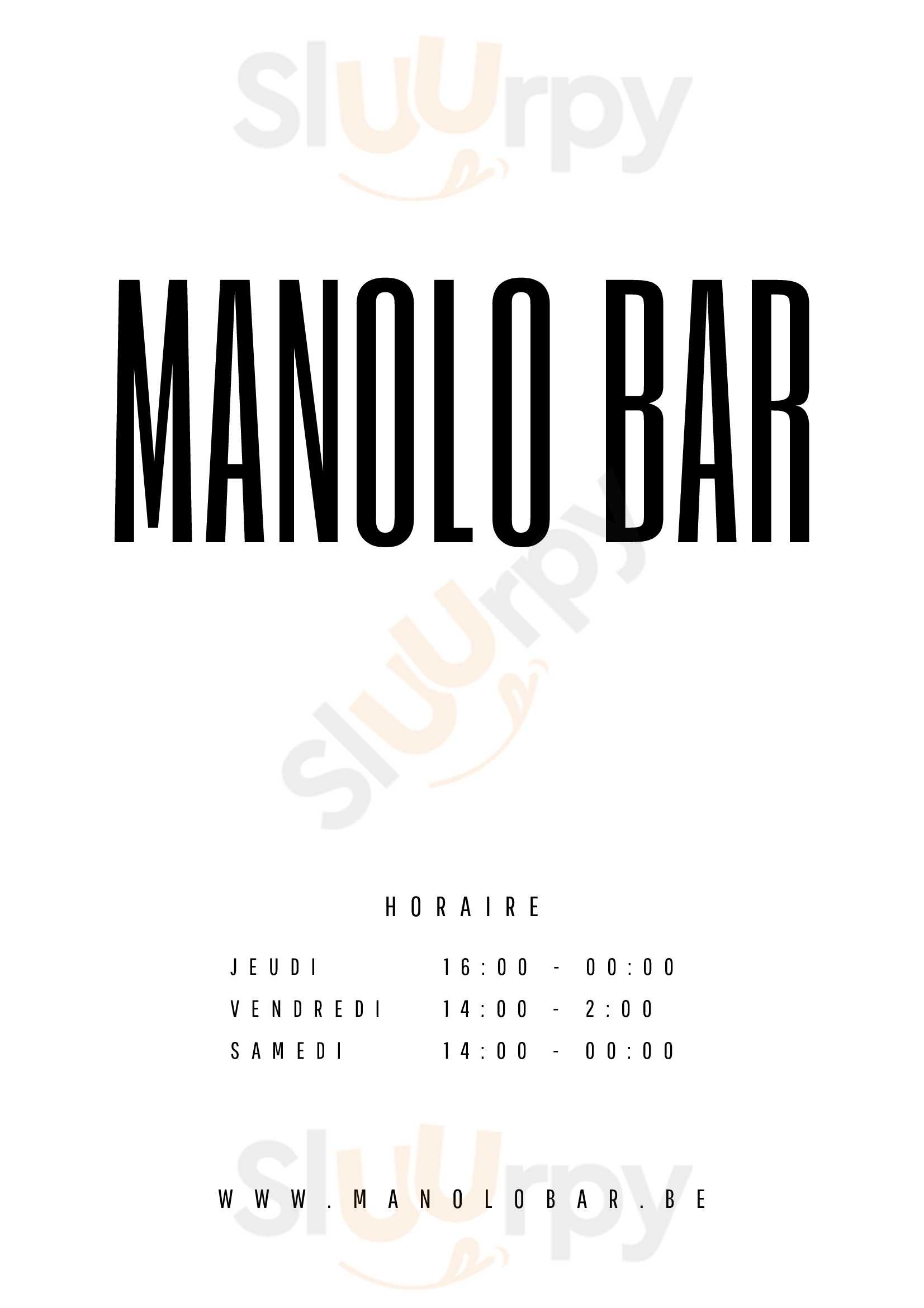 Manolo Bar. Charleroi Menu - 1
