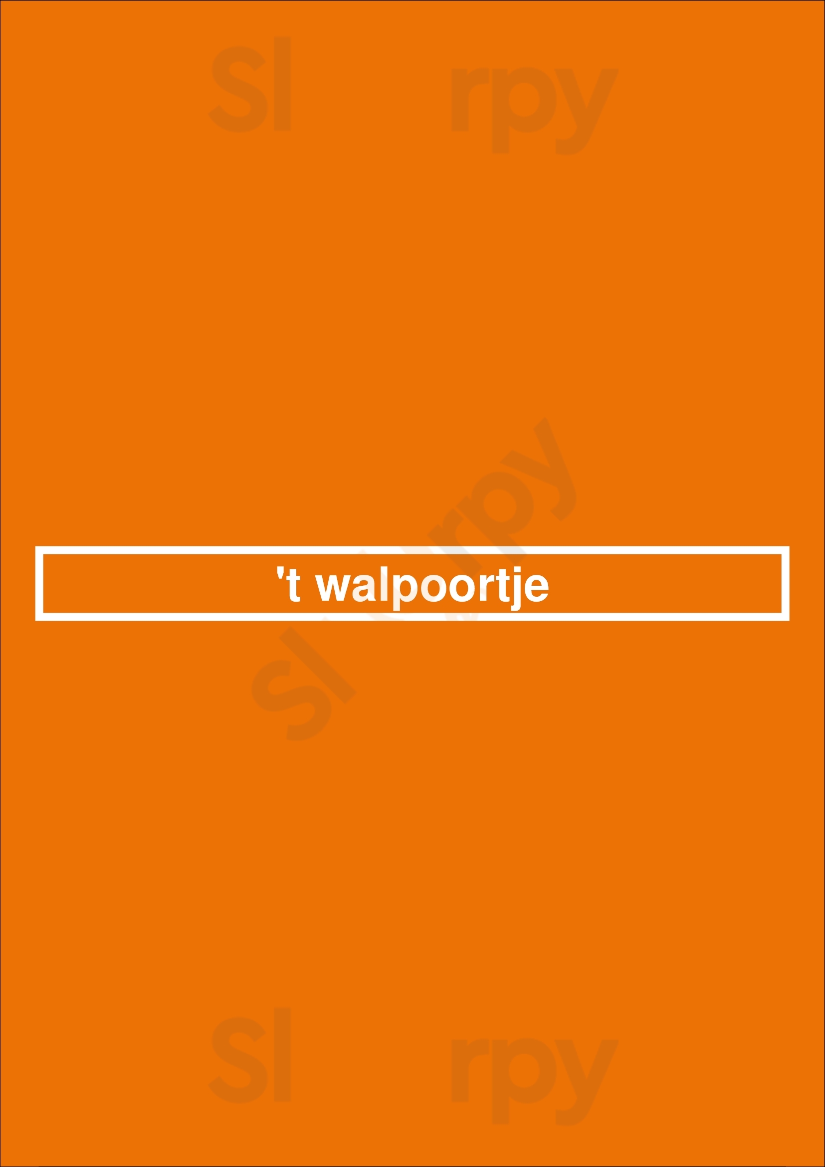 't Walpoortje Bruges Menu - 1