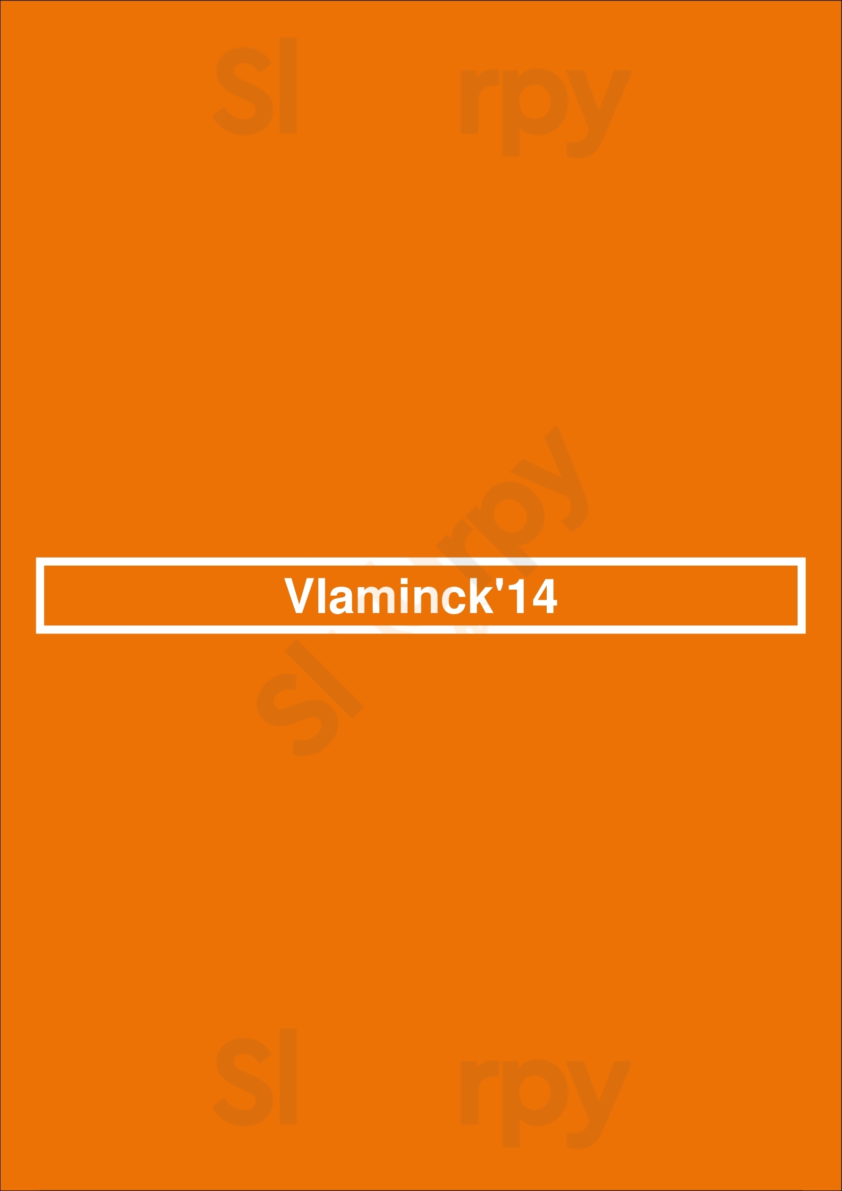 Vlaminck'14 Bruges Menu - 1