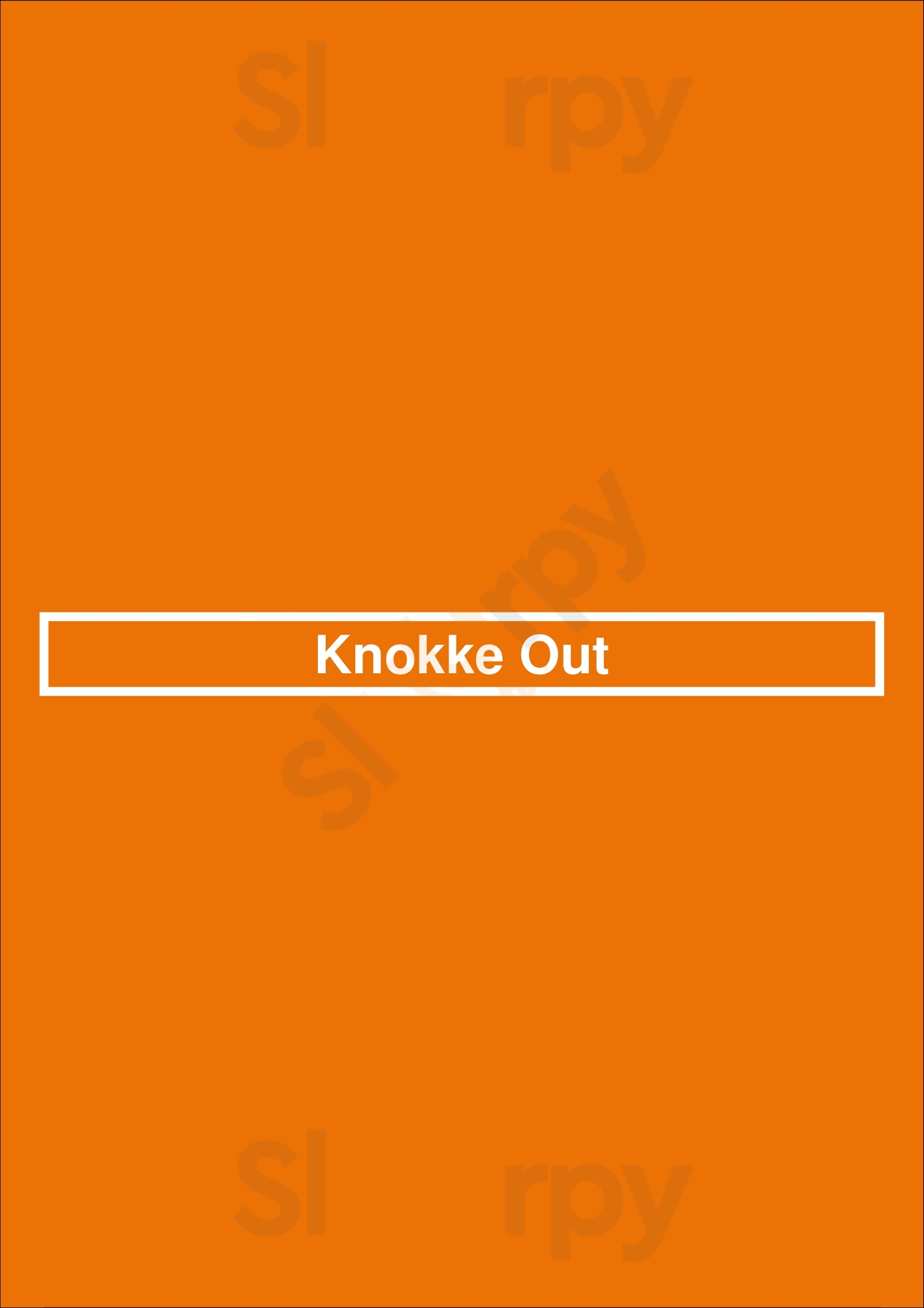 Knokke Out Waterloo Menu - 1