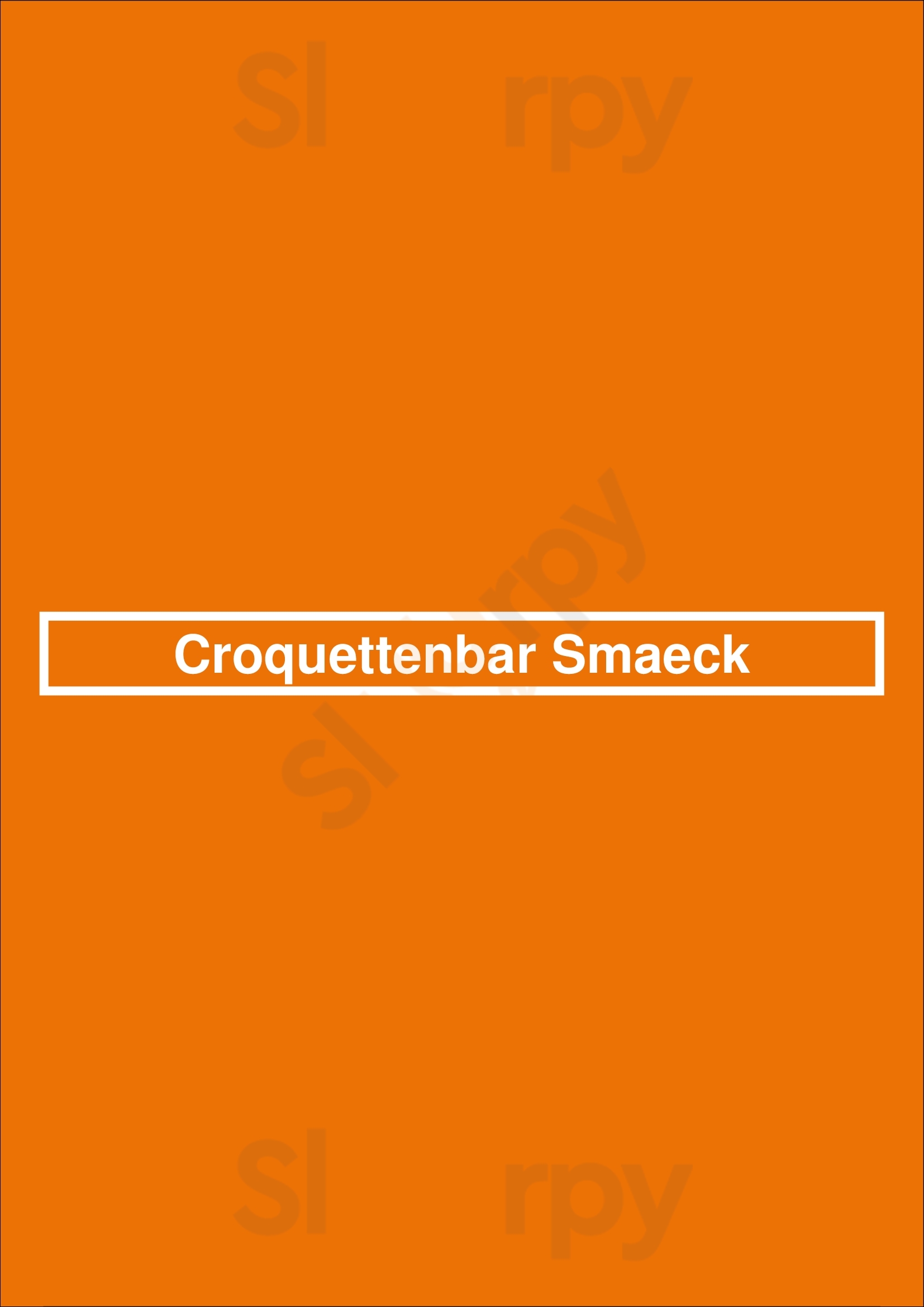 Croquettenbar Smaeck Anvers Menu - 1