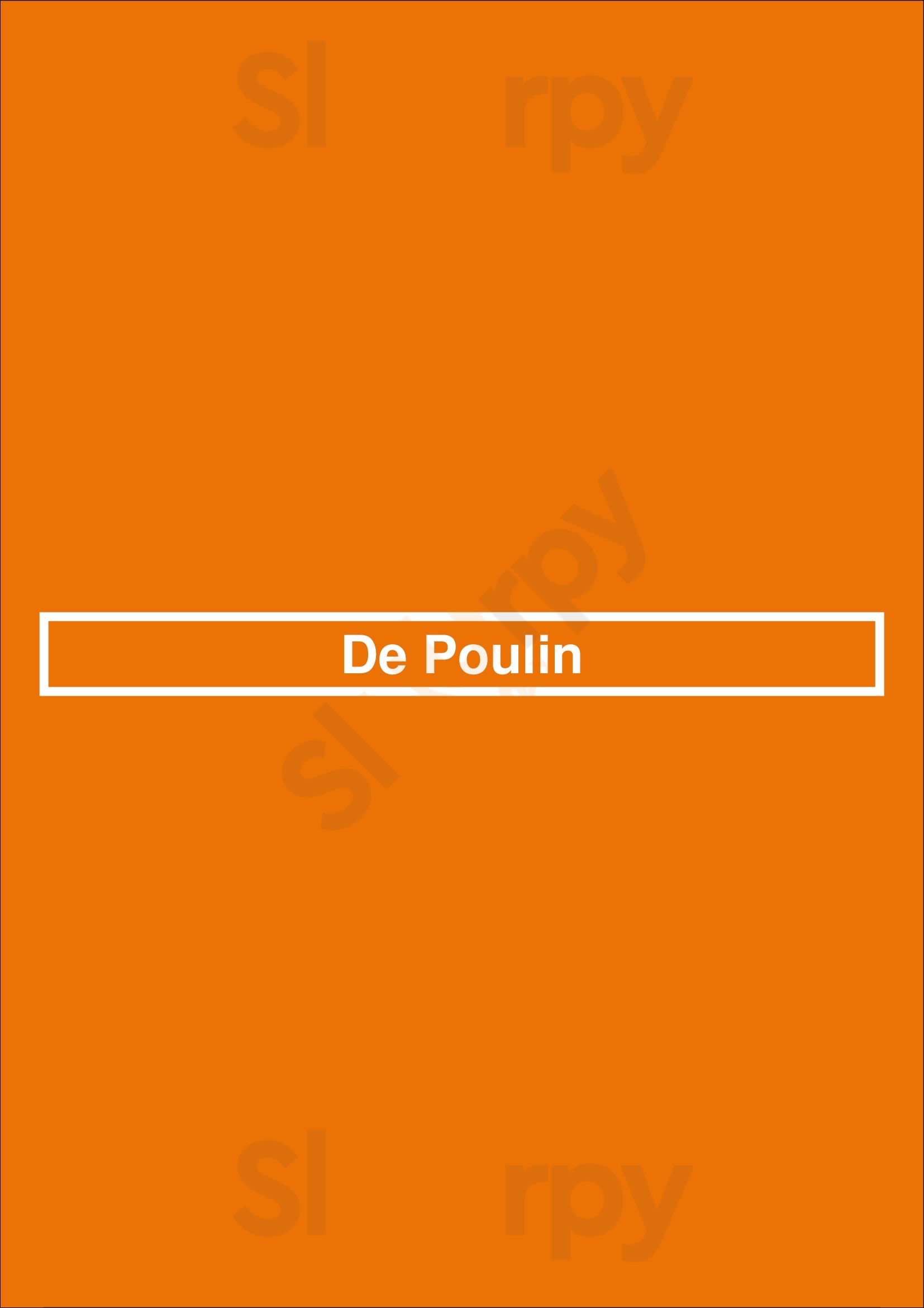 De Poulin Bruges Menu - 1