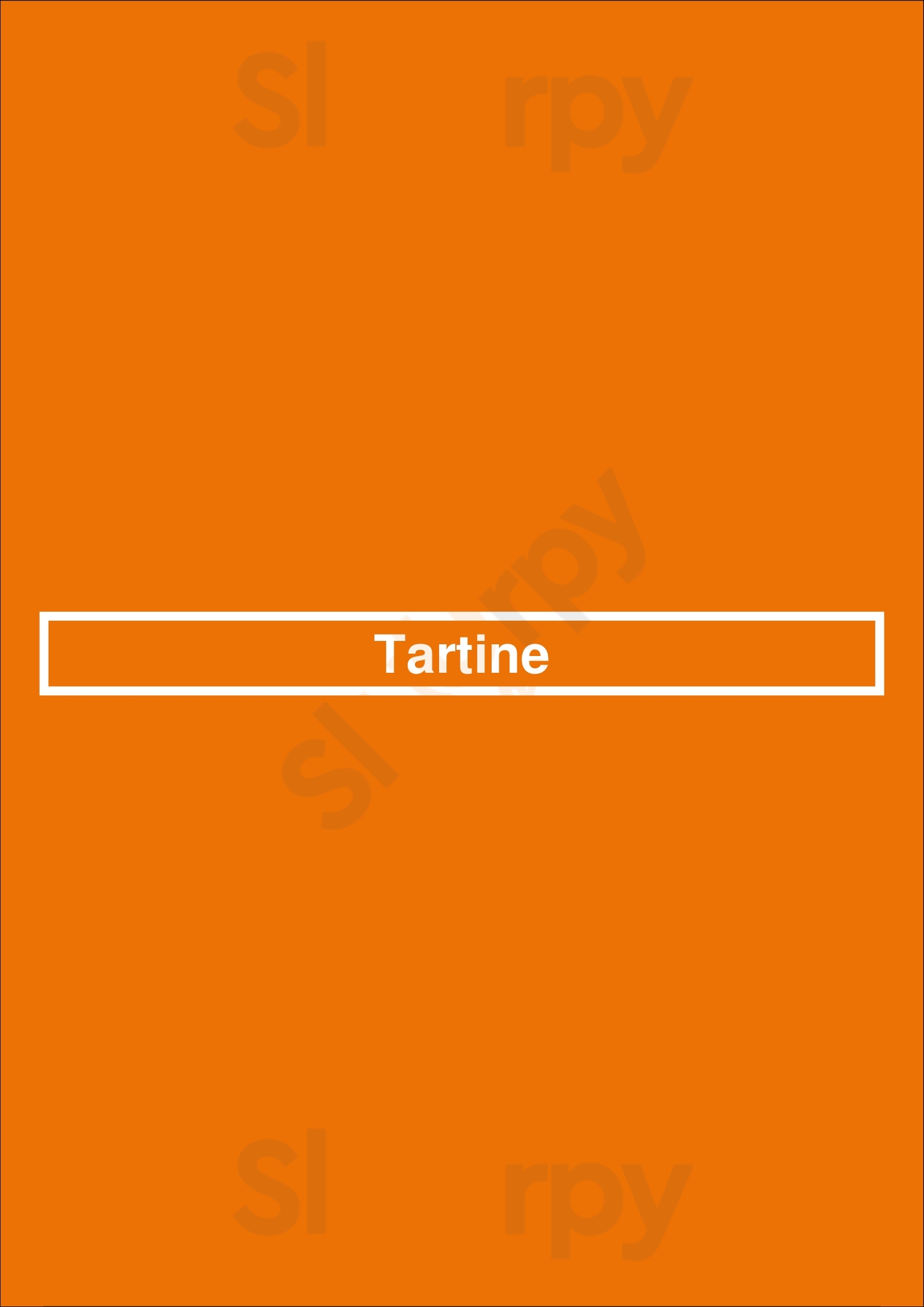 Cafe Tartine Courtrai Menu - 1