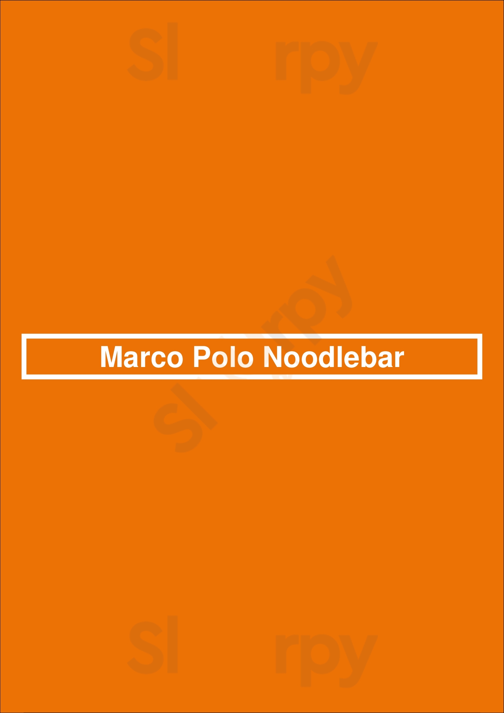 Marco Polo Noodlebar Bruges Menu - 1