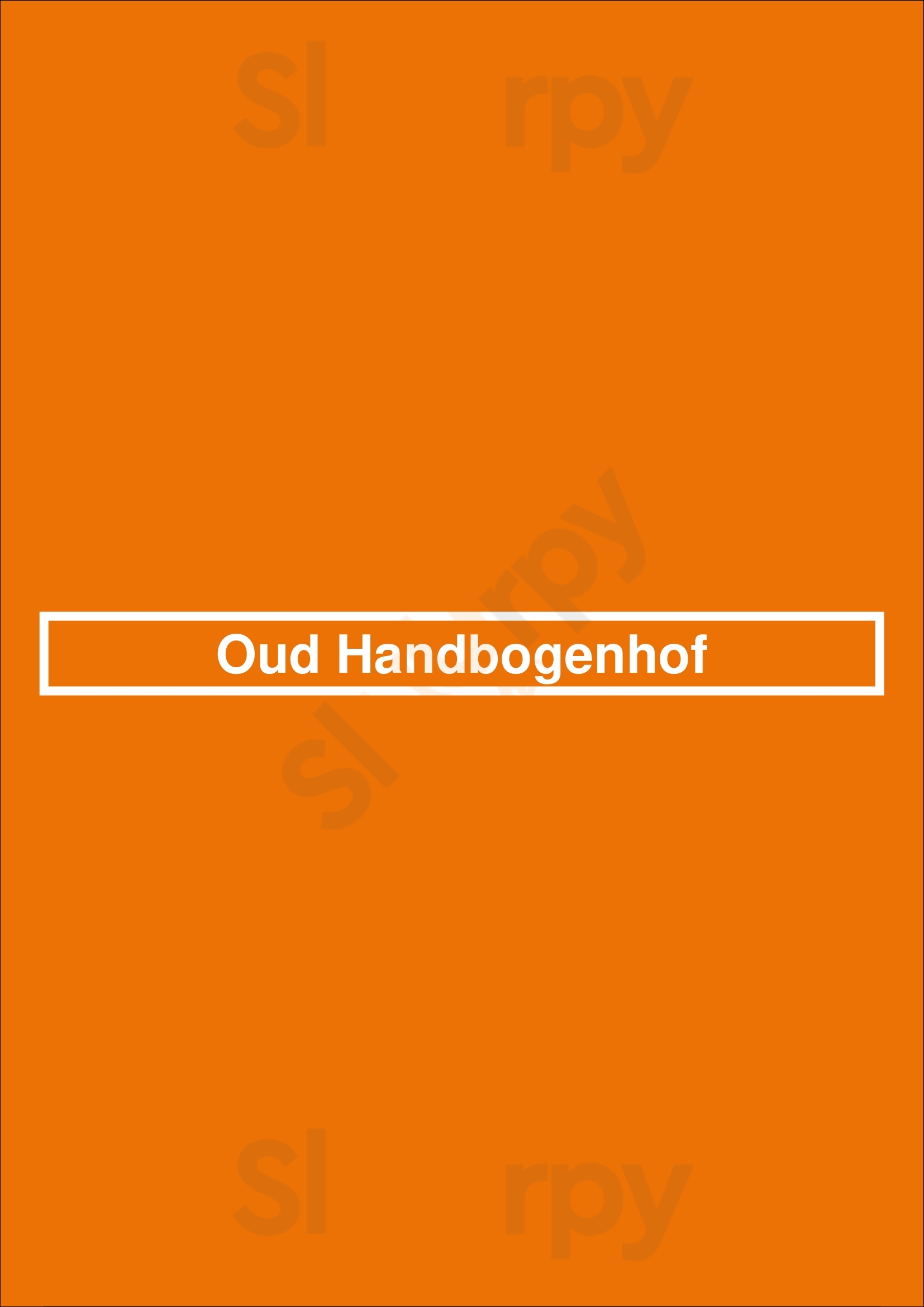 Oud Handbogenhof Bruges Menu - 1