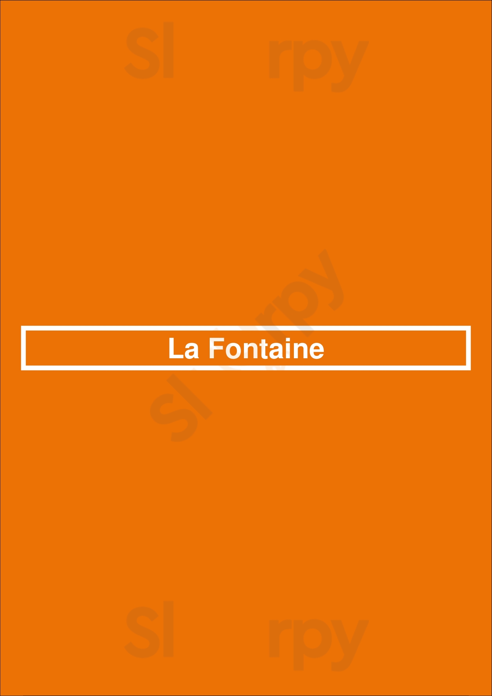 La Fontaine Mons Menu - 1