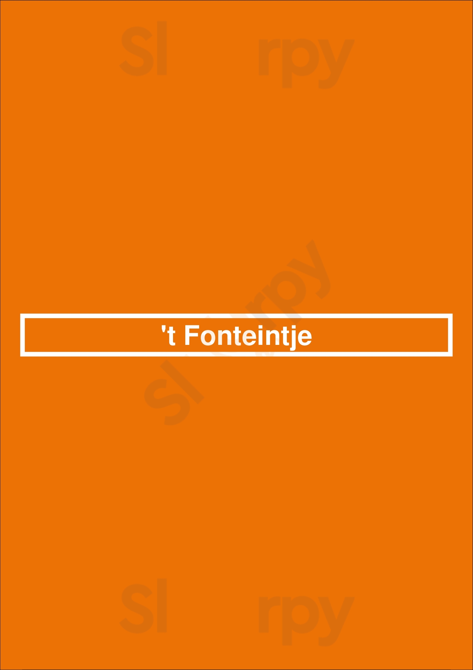 't Fonteintje Bruges Menu - 1