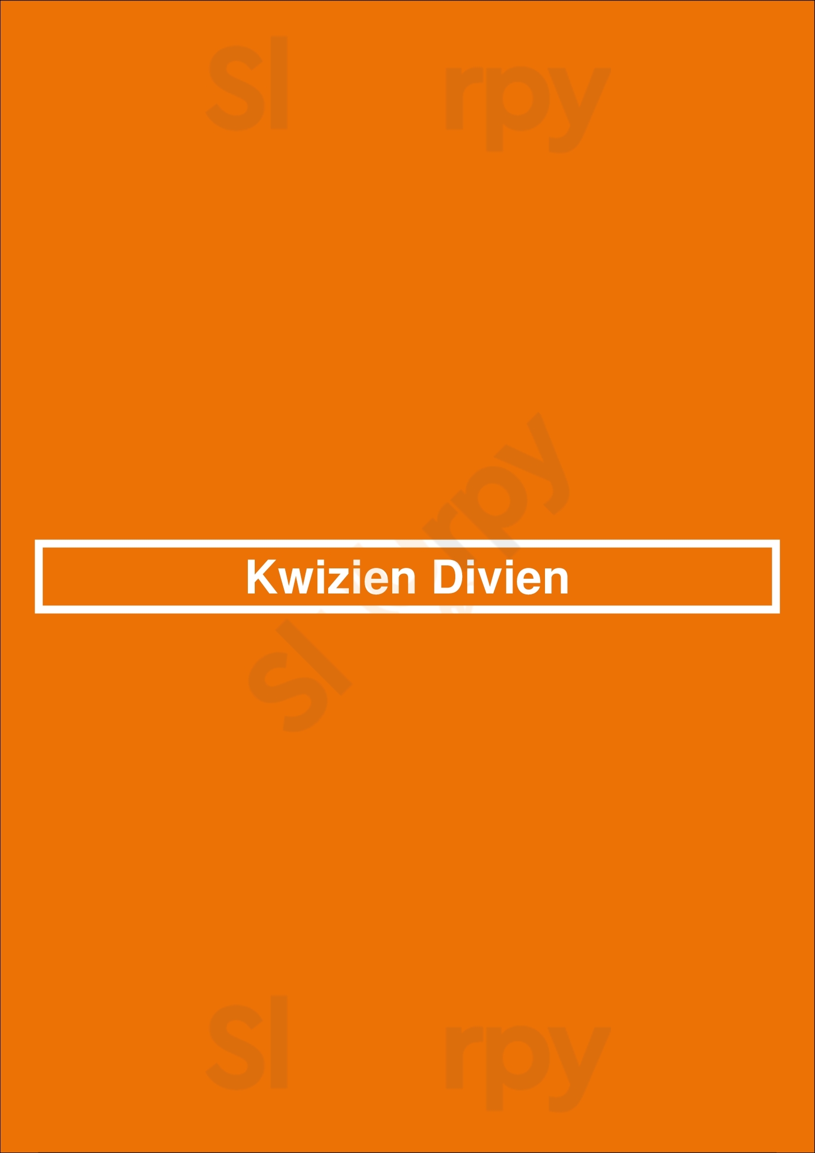 Trattoria Kwizien Divien Bruges Menu - 1