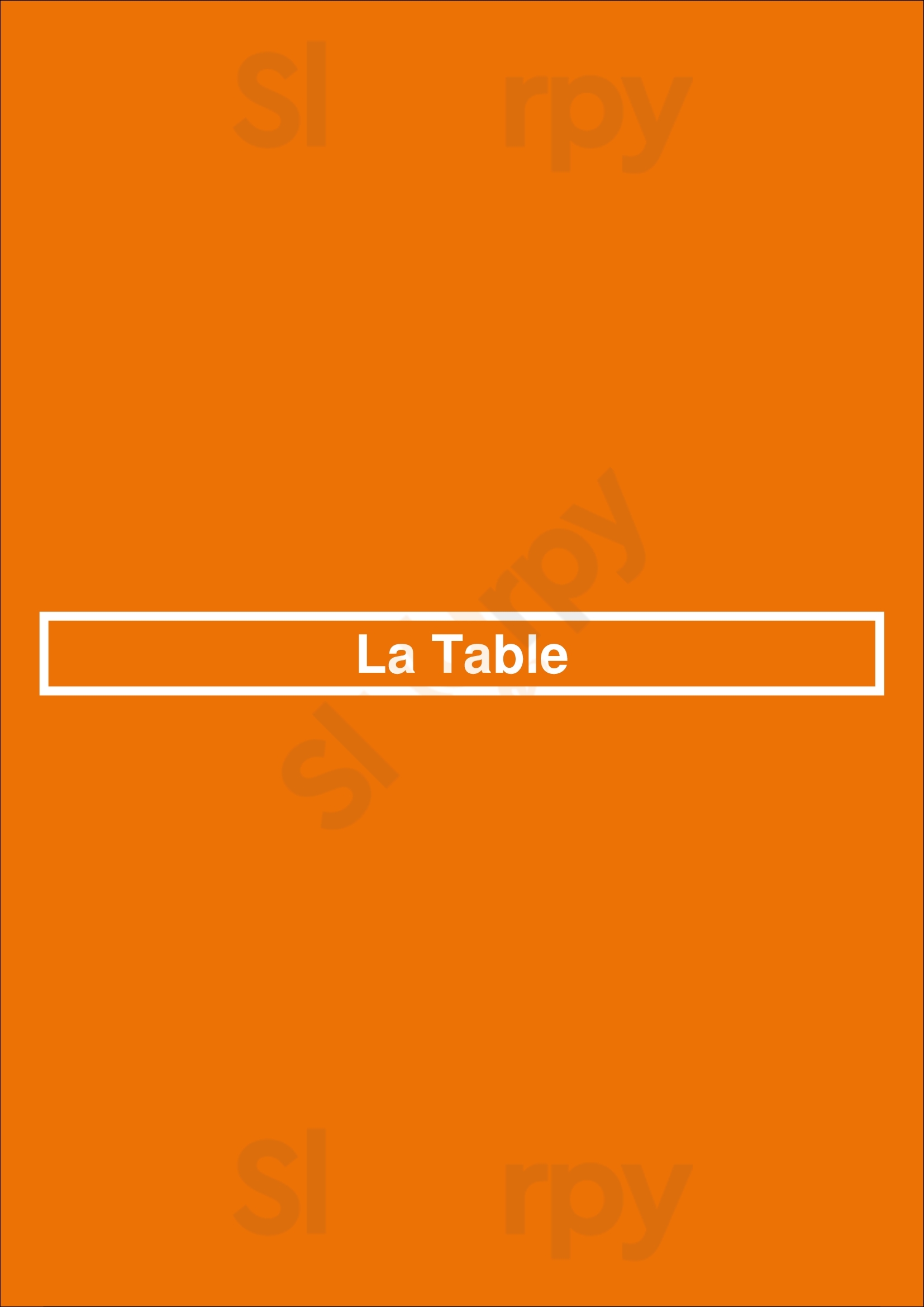 La Table Charleroi Menu - 1