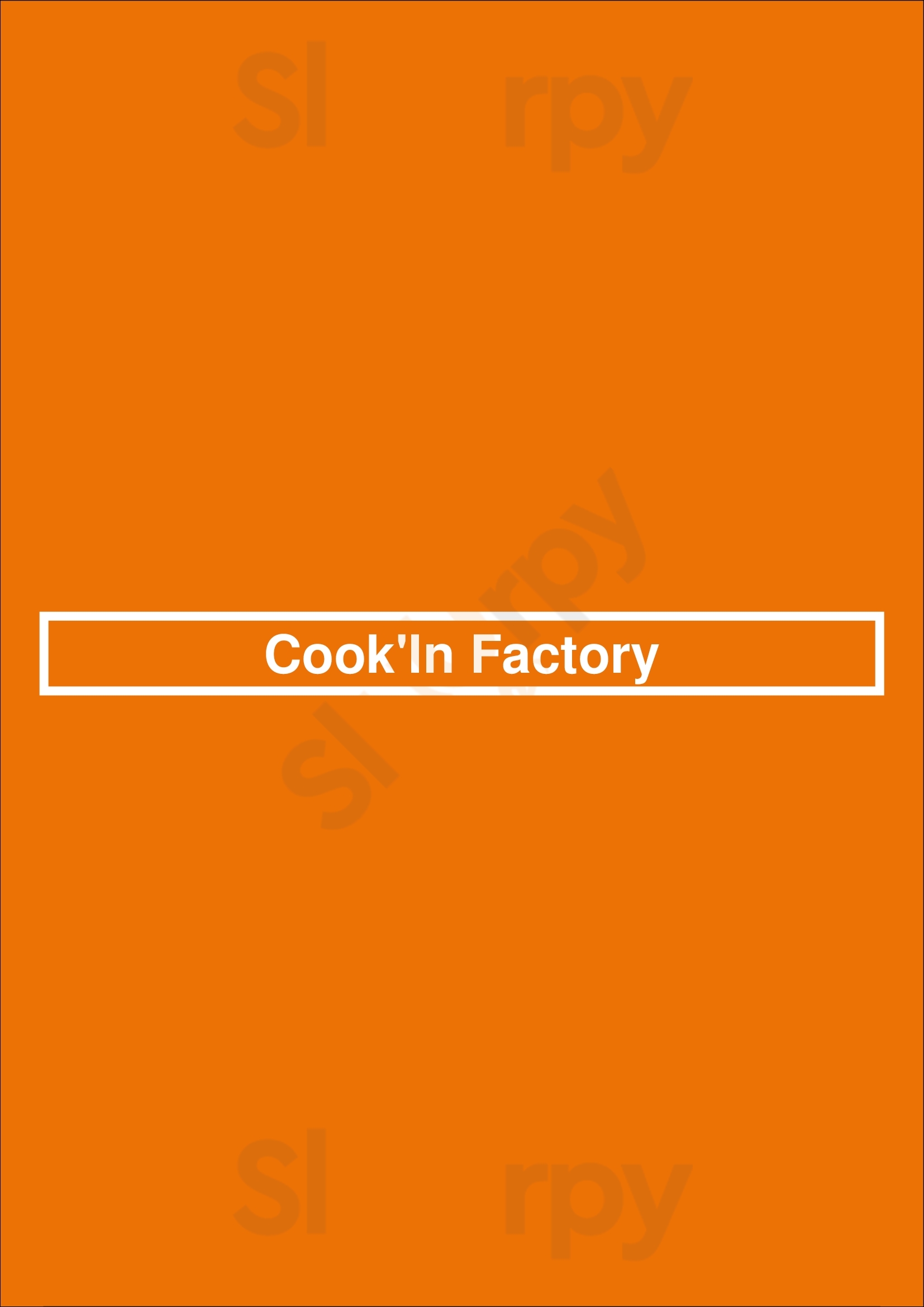 Cook'in Factory Malmedy Menu - 1