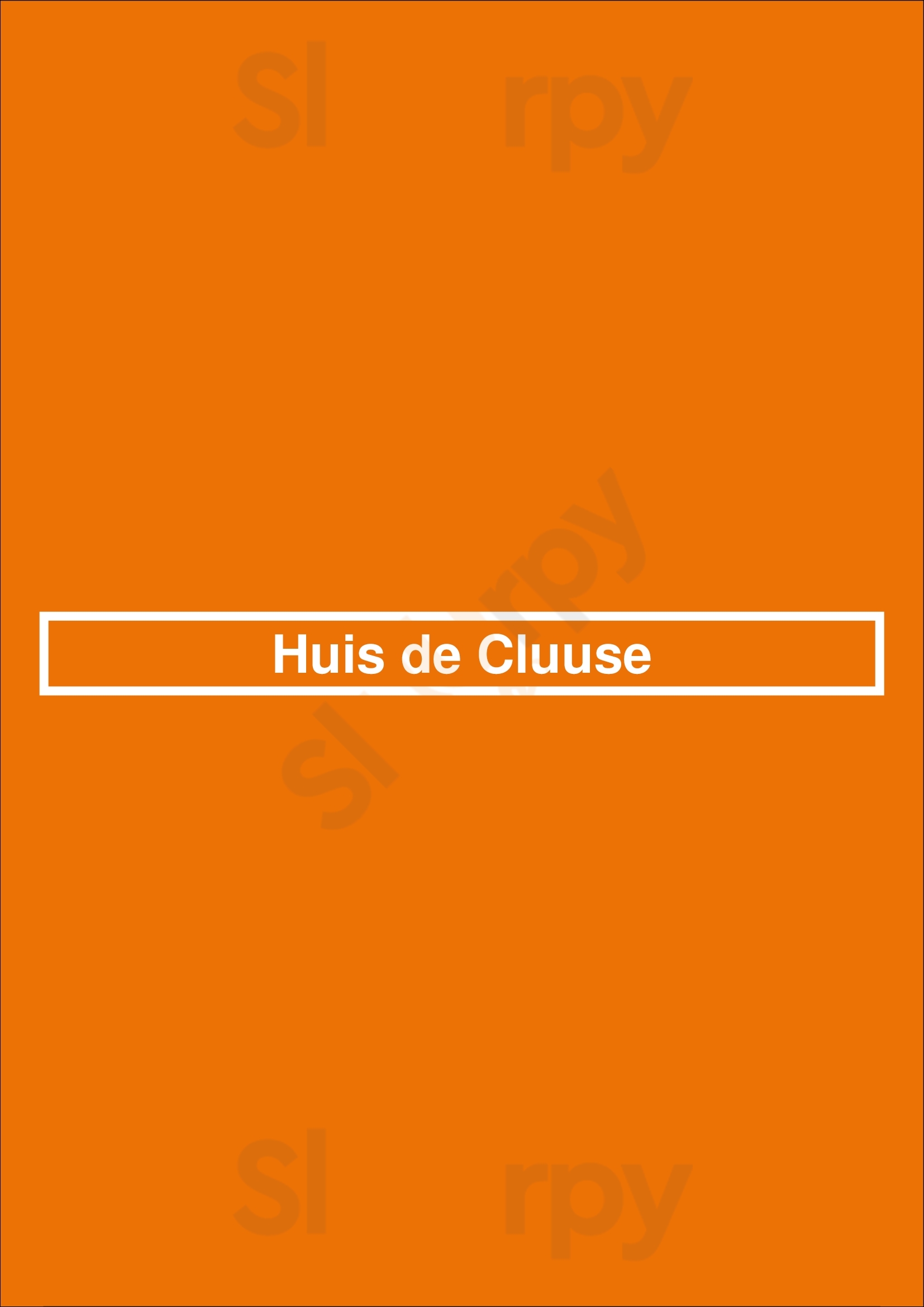 Huis De Cluuse Bruges Menu - 1