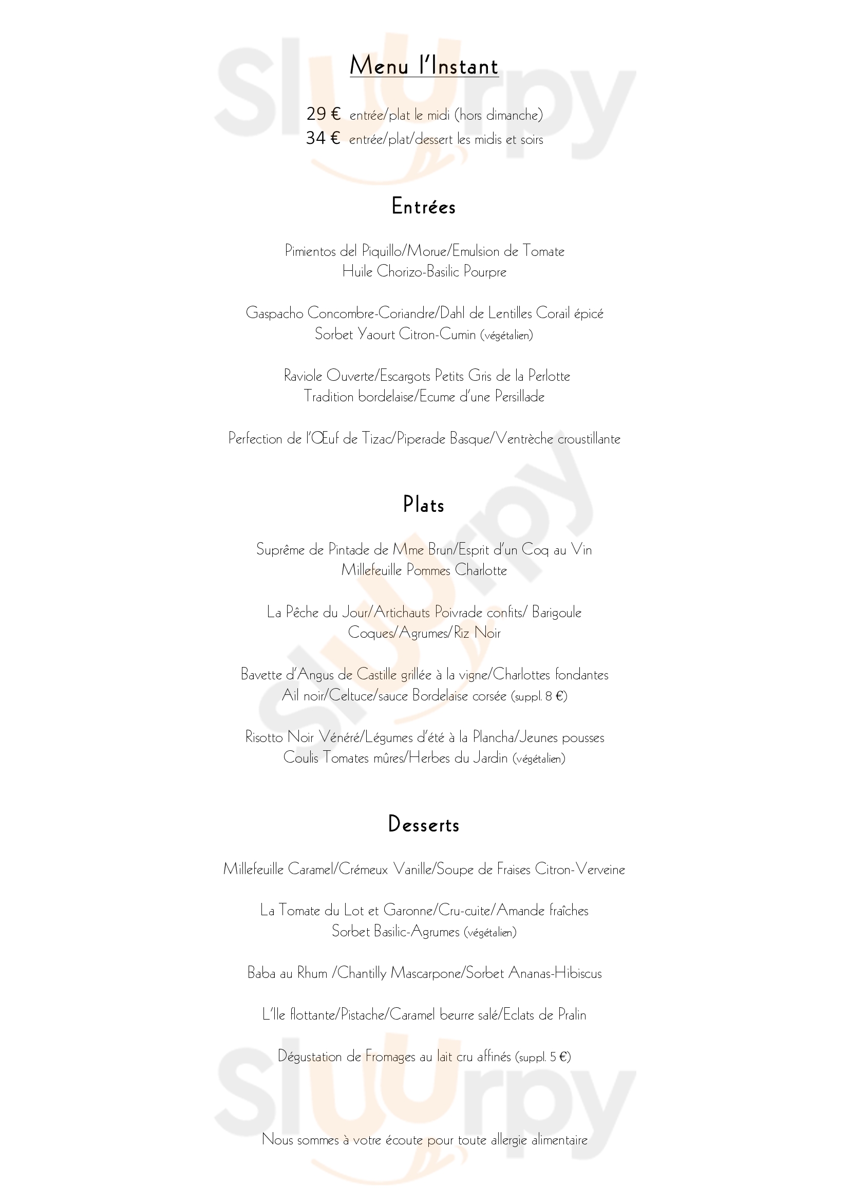 Le Tertre Grâce-Hollogne Menu - 1