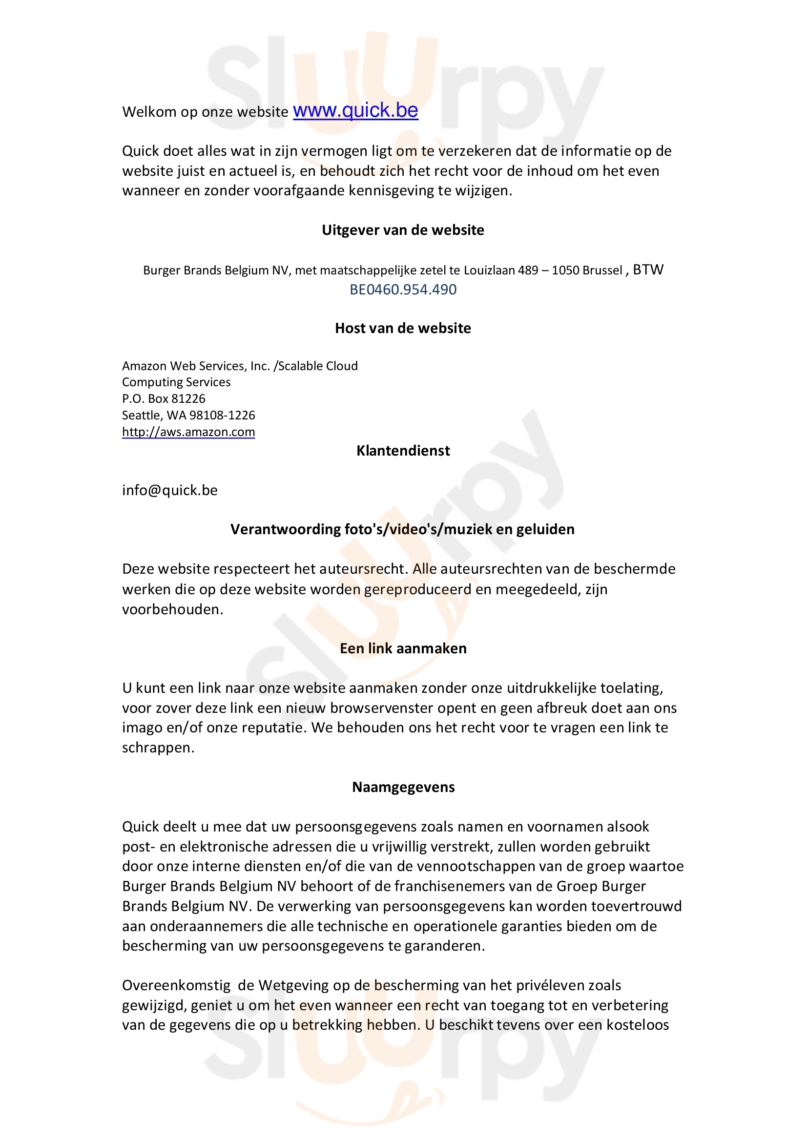 Quick Brugge St Andries Sint Andries Menu - 1