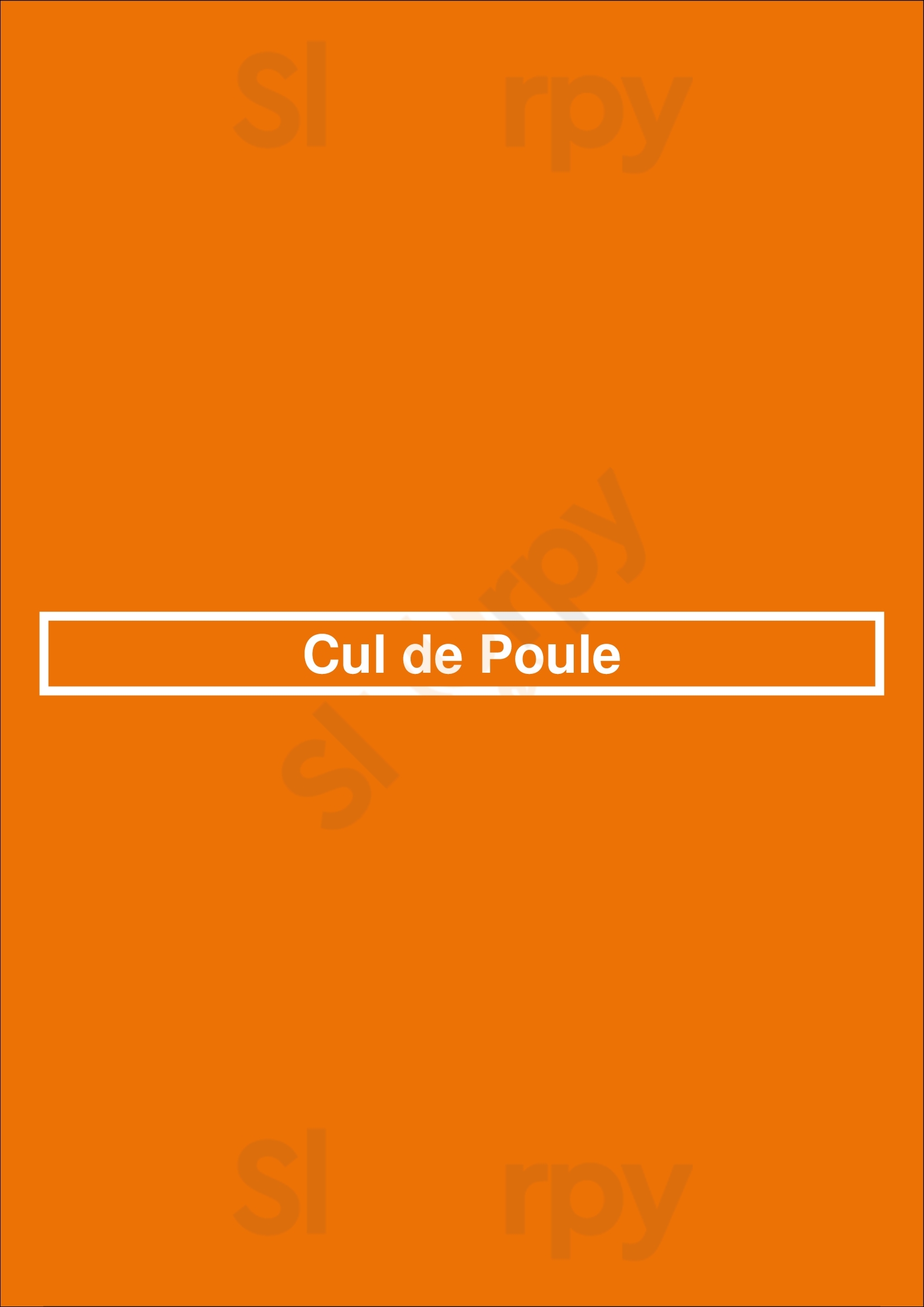 Cul De Poule Binche Menu - 1