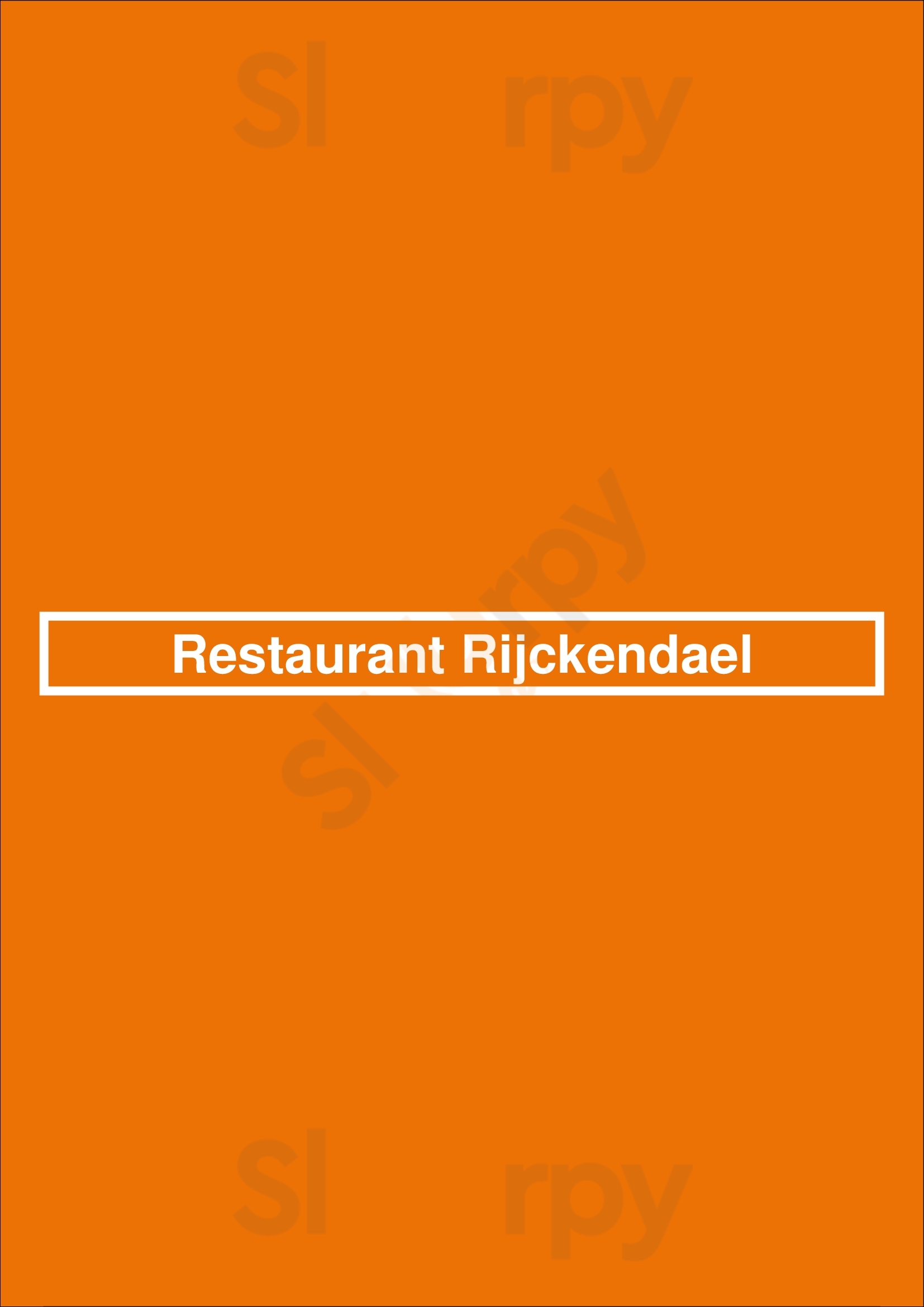 Restaurant Rijckendael Strombeek-Bever Menu - 1
