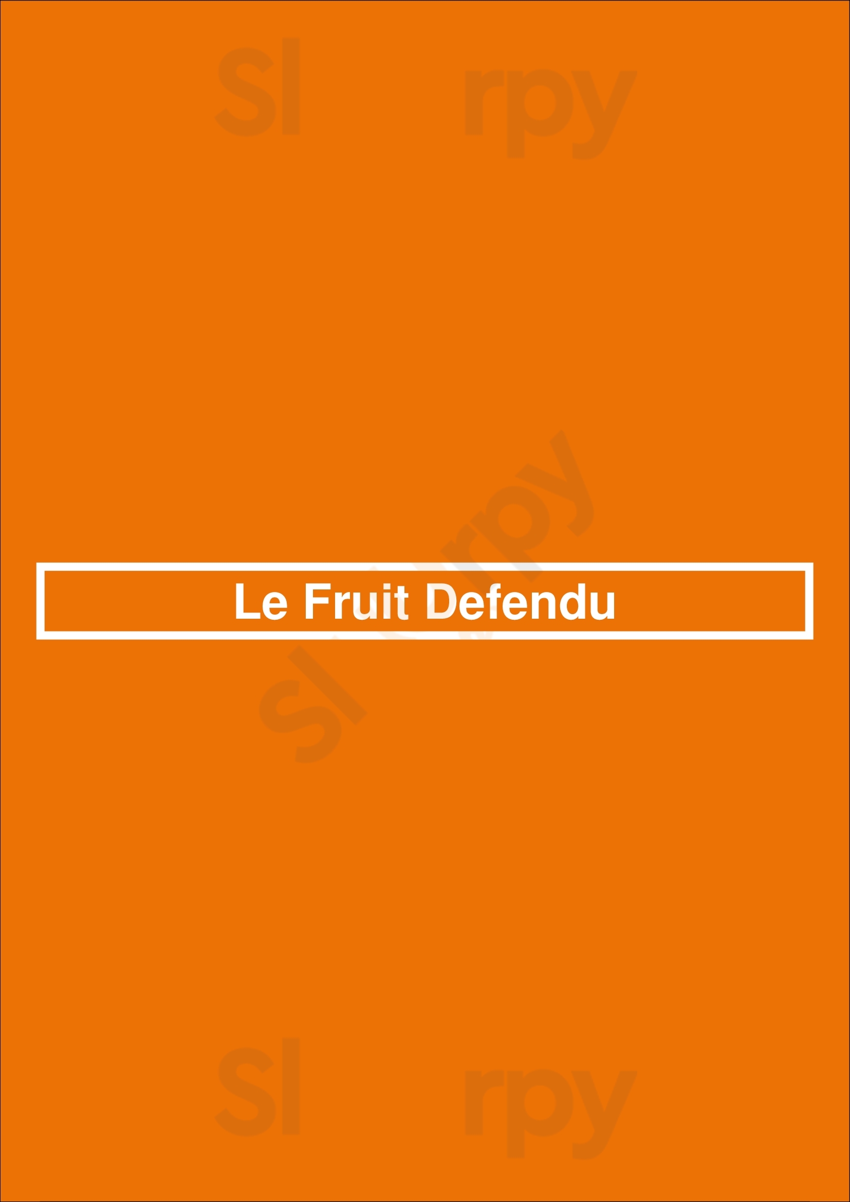 Le Fruit Defendu Ixelles Menu - 1