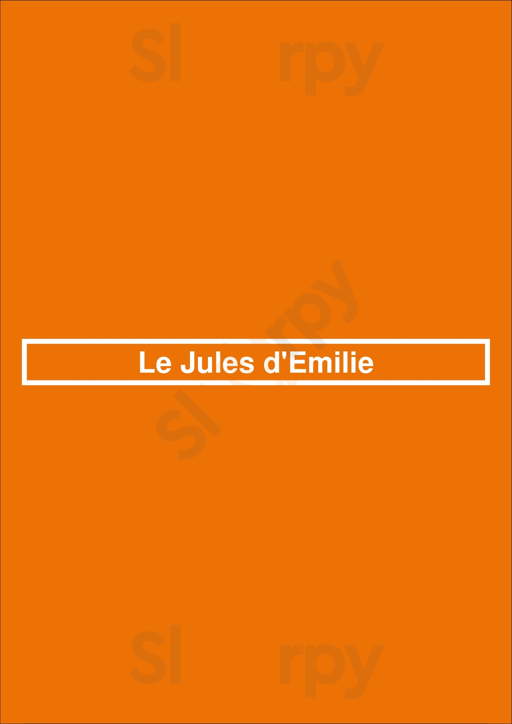 Le Jules D'emilie Ixelles Menu - 1
