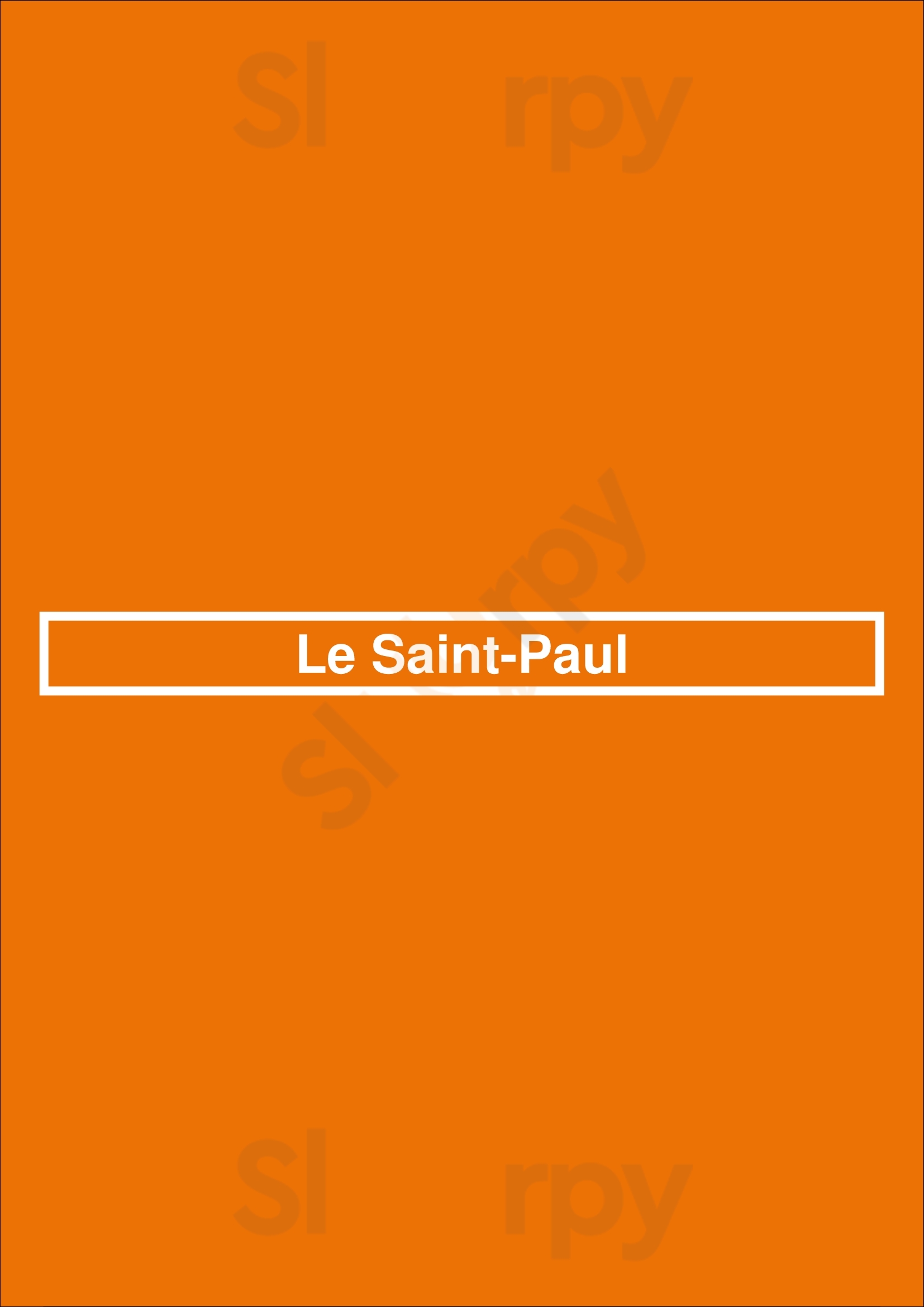 Le Saint-paul Auderghem Menu - 1