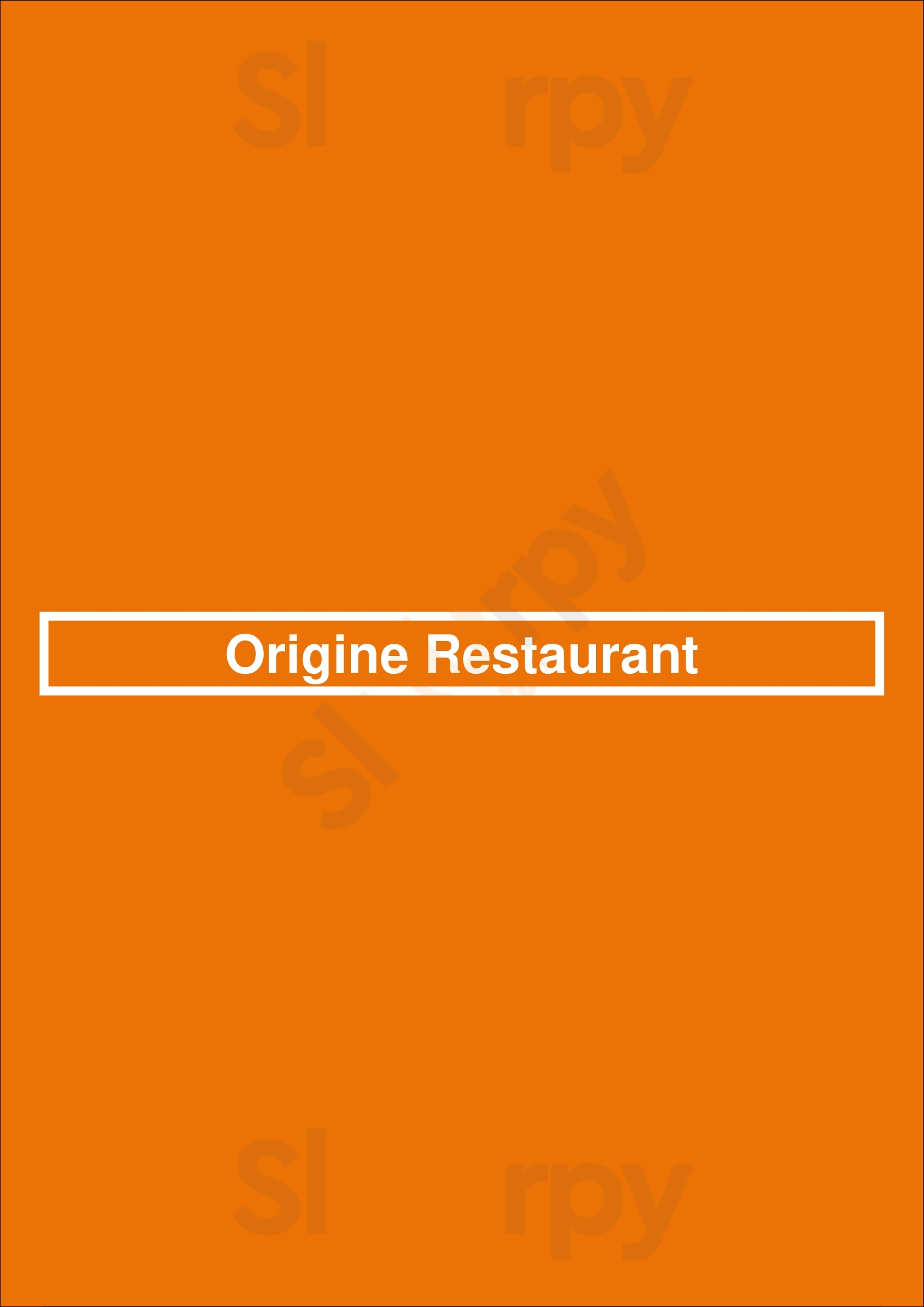 Origine Restaurant Etterbeek Menu - 1