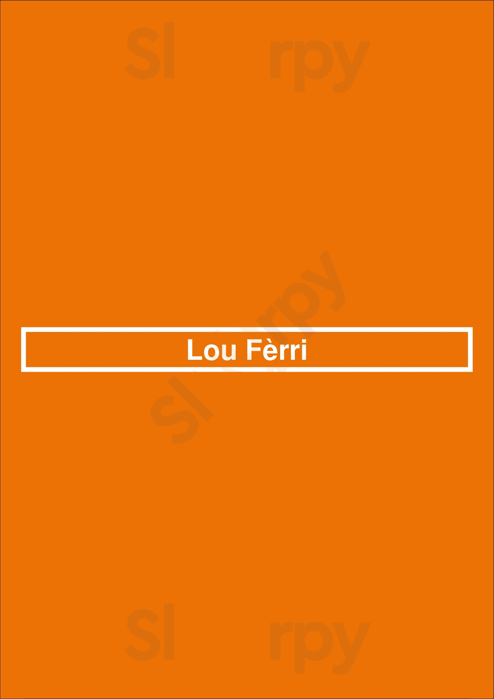 Lou Fèrri Uccle Menu - 1