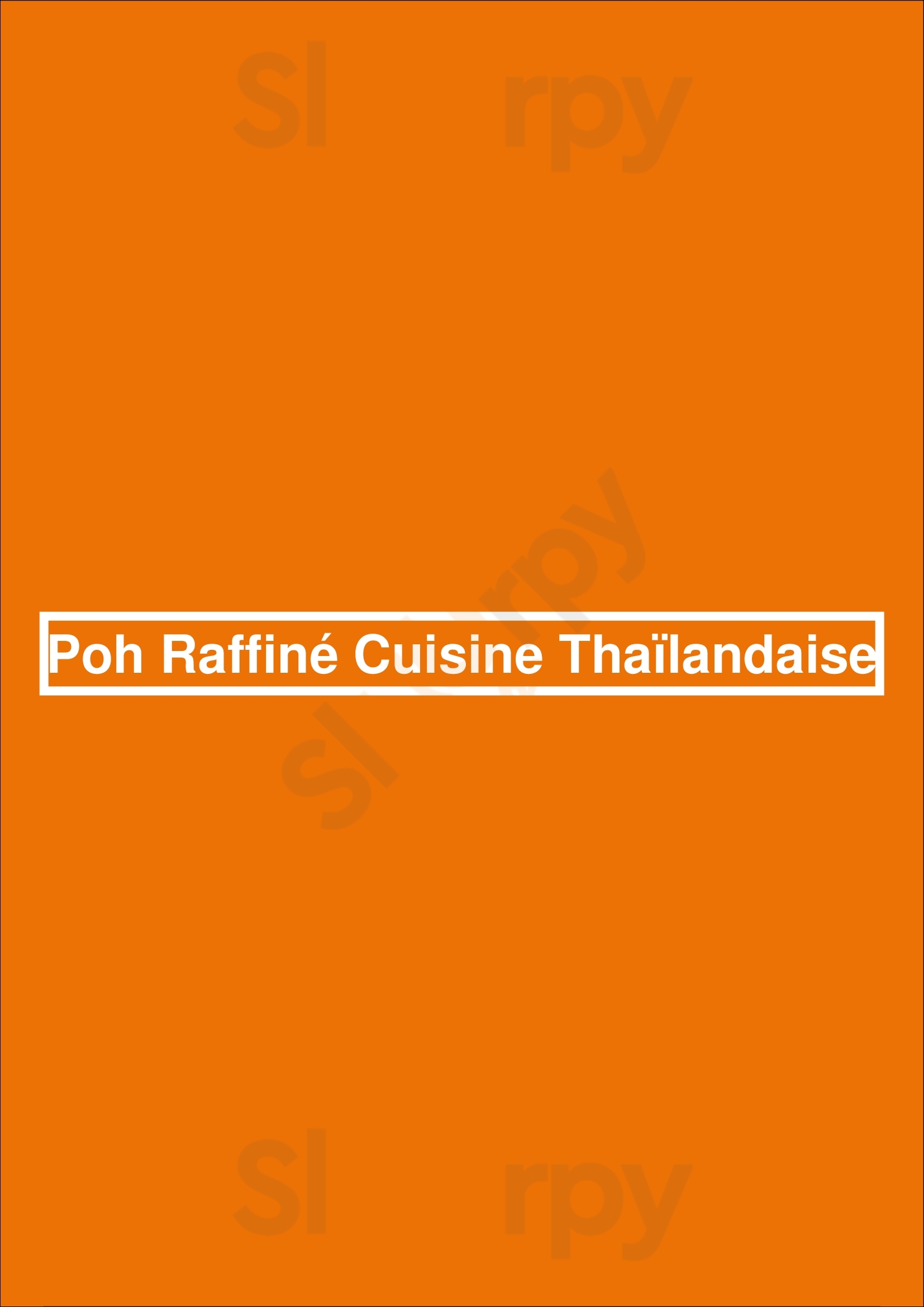 Poh Raffiné Cuisine Thaïlandaise Ixelles Menu - 1