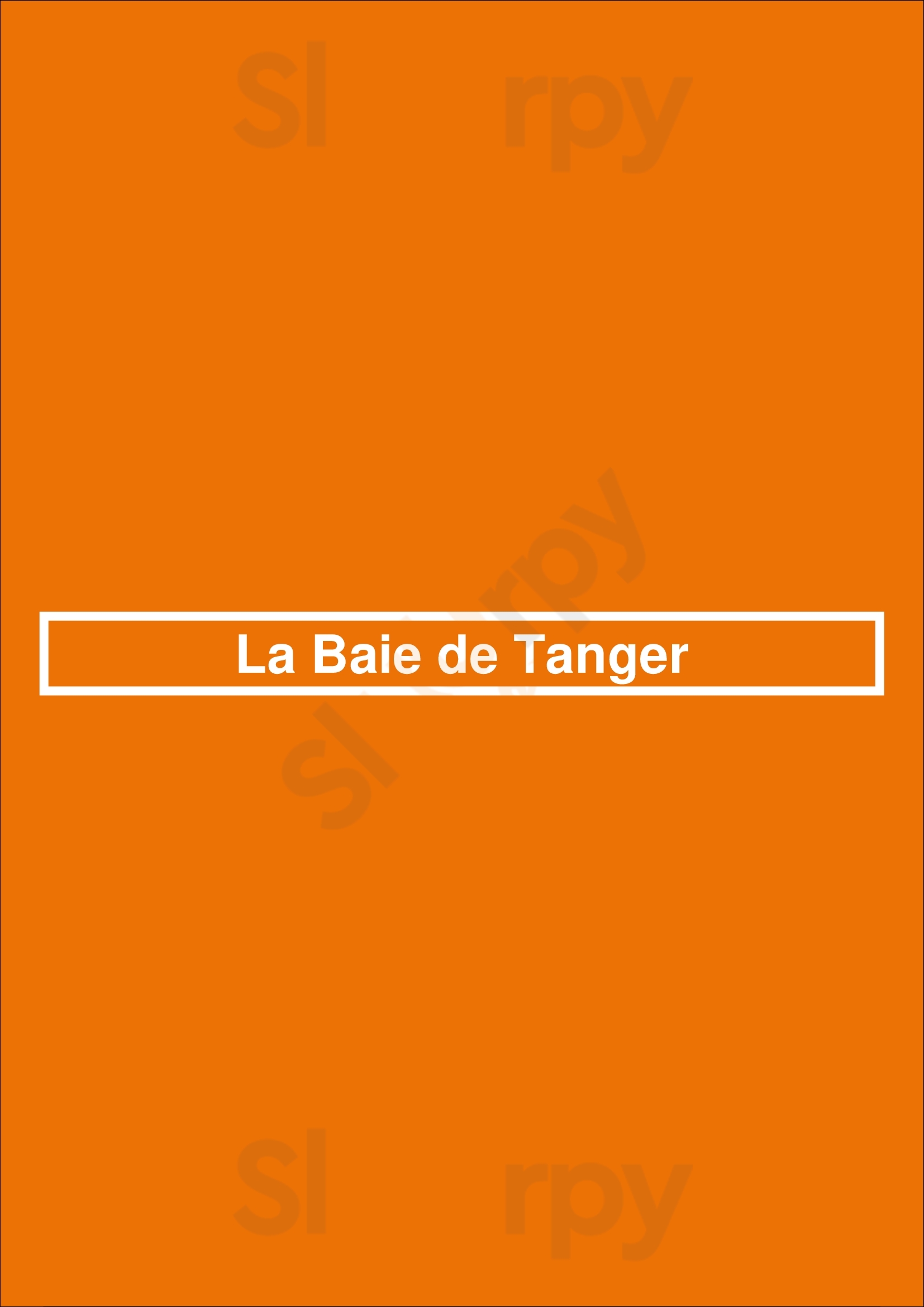 La Baie De Tanger Uccle Menu - 1