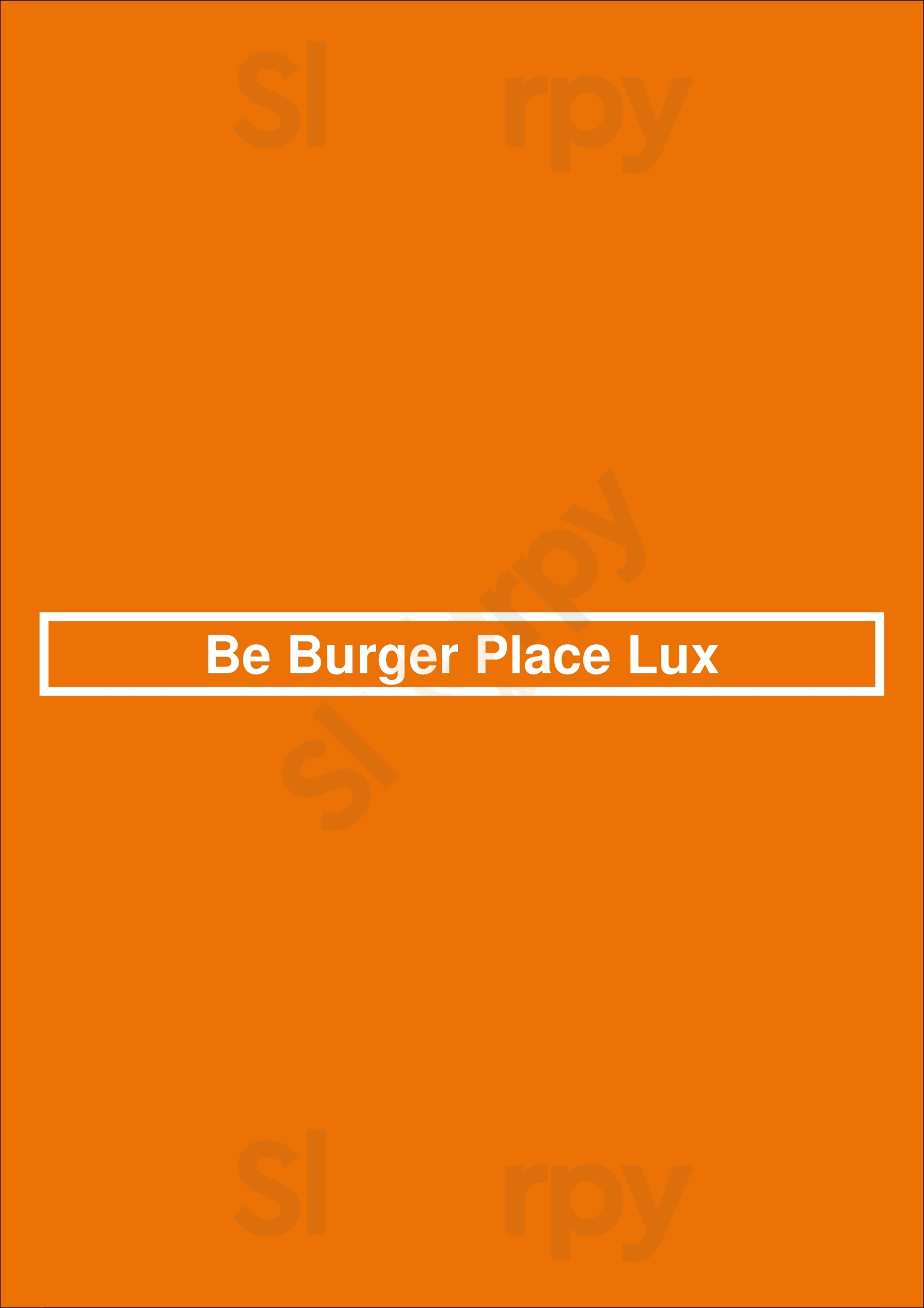 Be Burger Place Du Luxembourg Ixelles Menu - 1