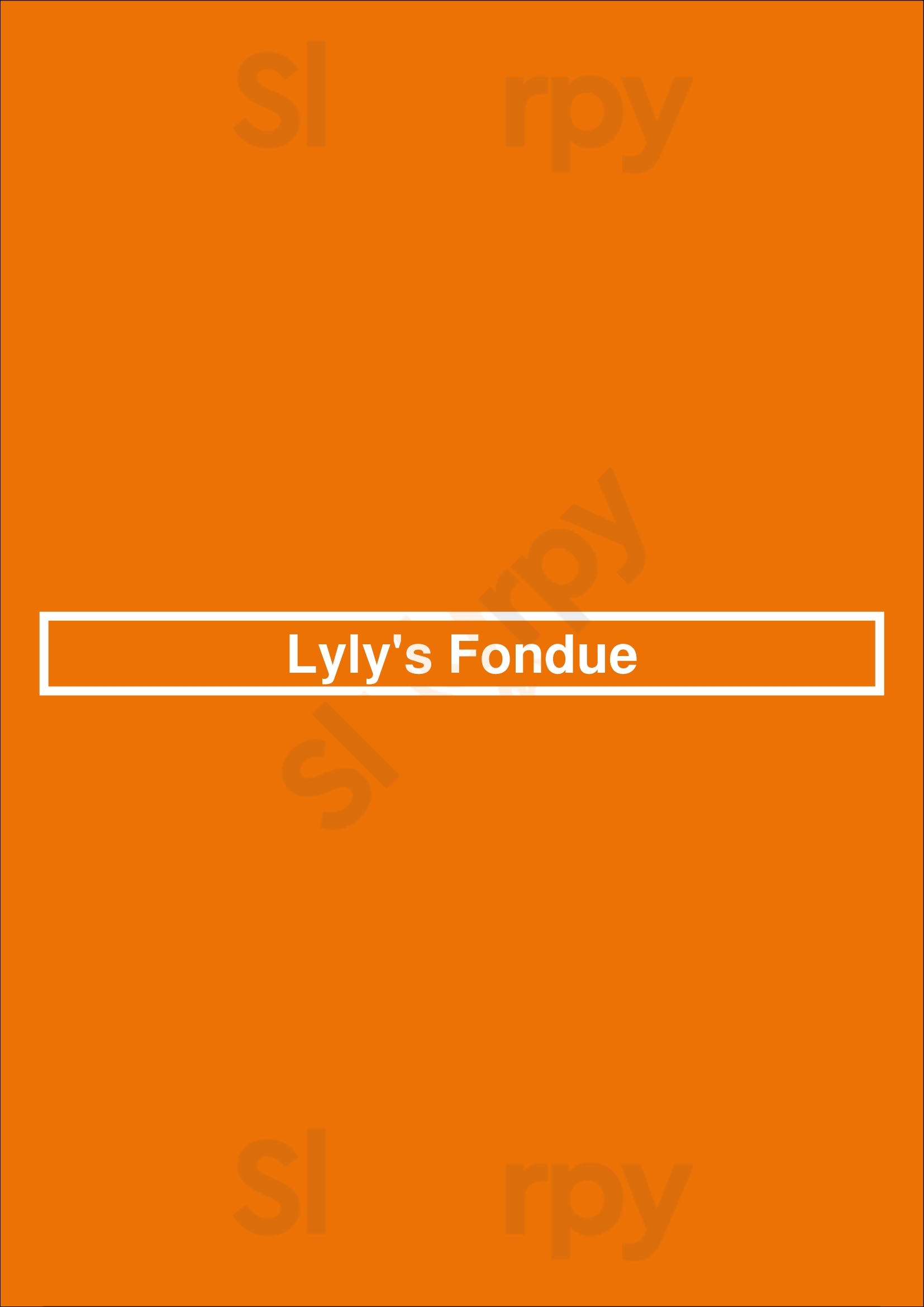 Lyly's Fondue Bruxelles Menu - 1