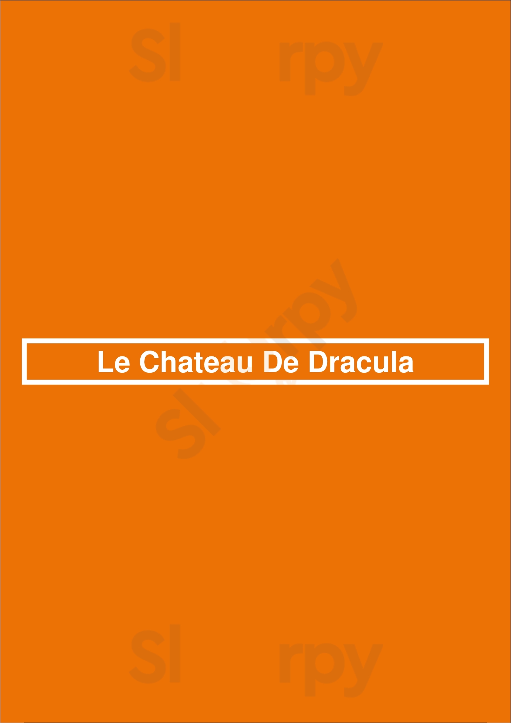 Le Chateau De Dracula Schaerbeek Menu - 1