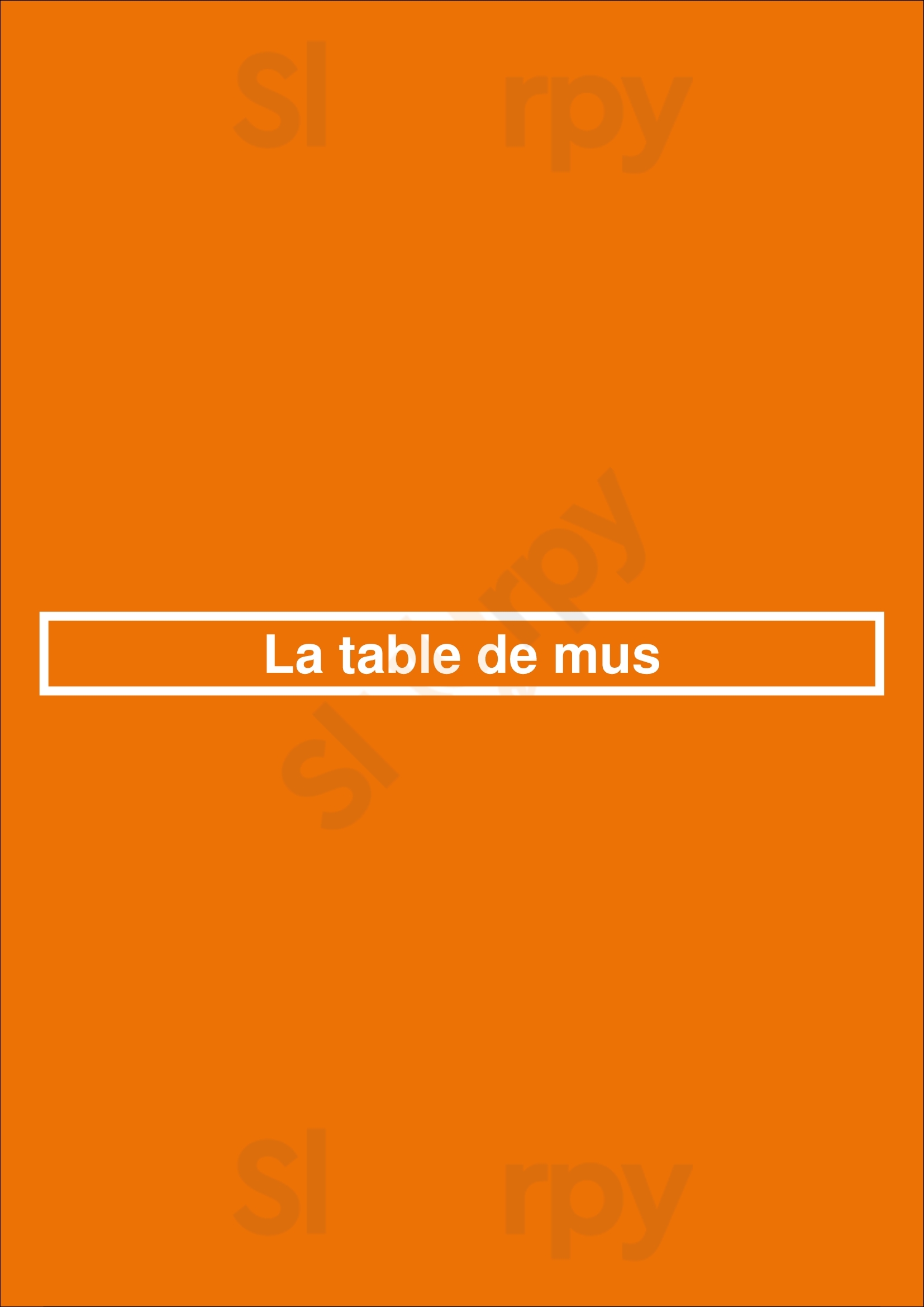 La Table De Mus Bruxelles Menu - 1