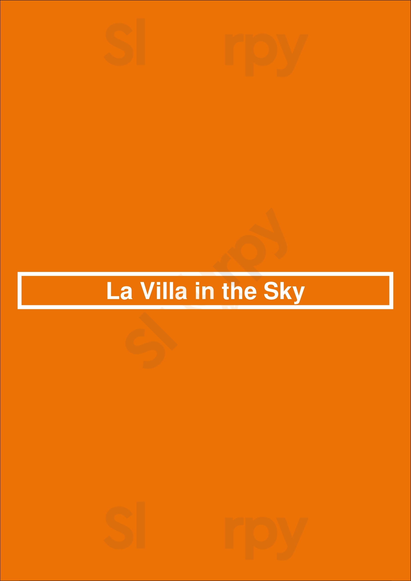 La Villa In The Sky Bruxelles Menu - 1