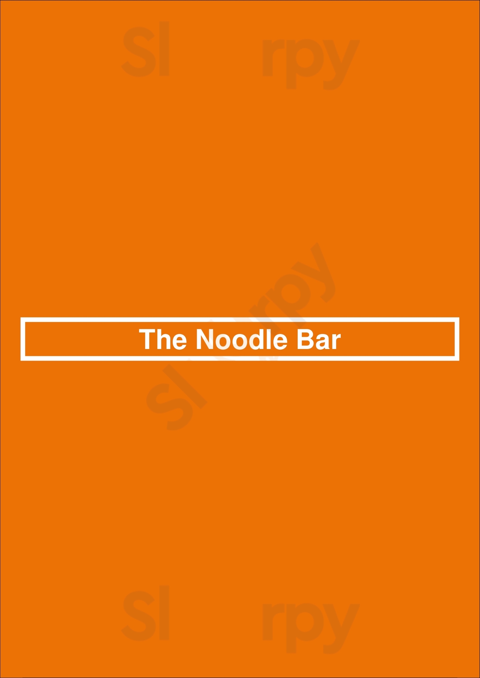 The Noodle Bar Bruxelles Menu - 1