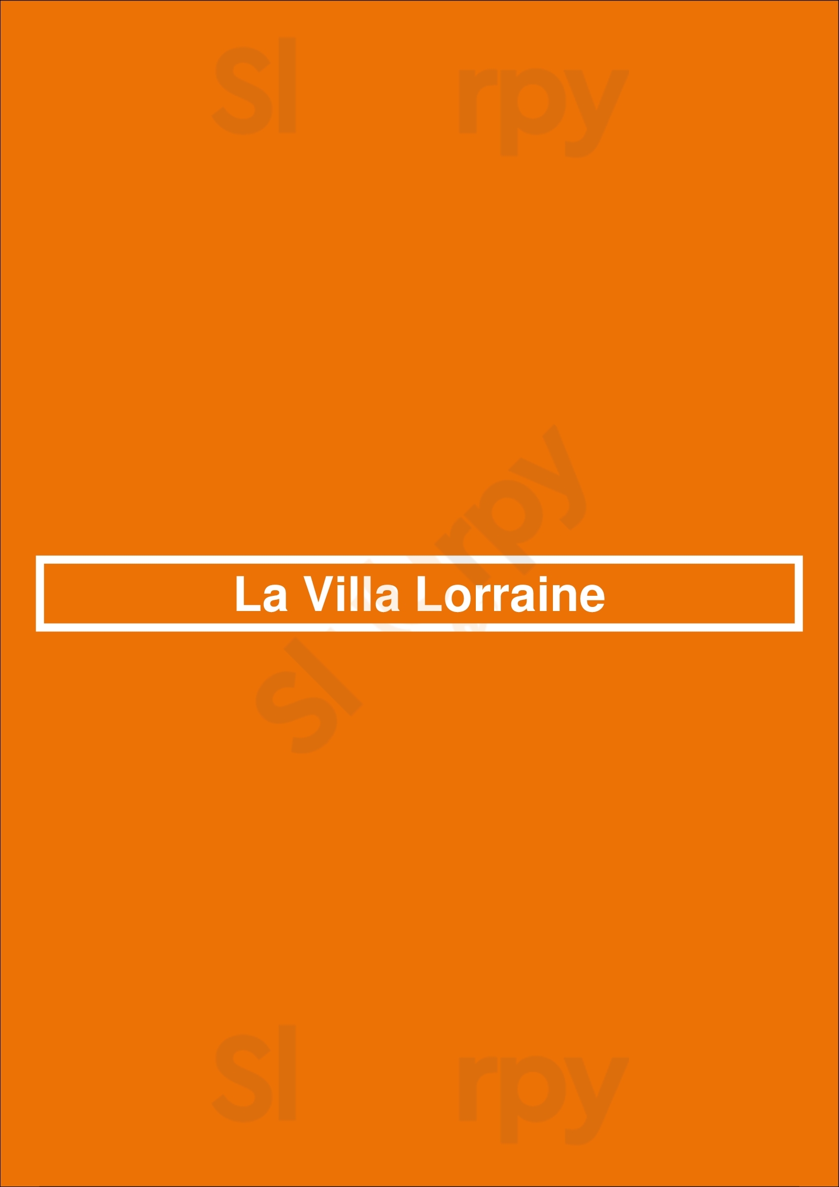 La Villa Lorraine Bruxelles Menu - 1