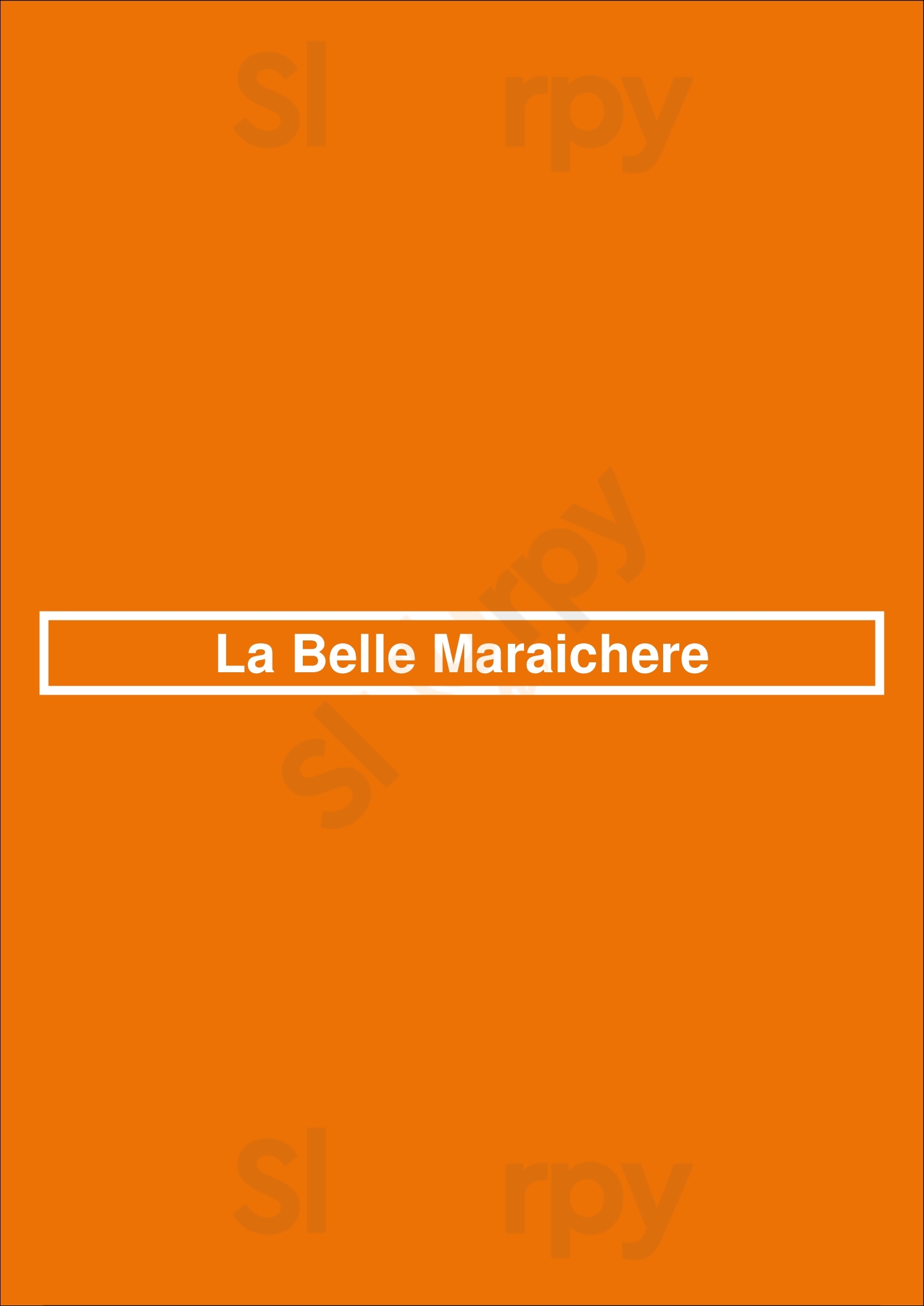 La Belle Maraichere Bruxelles Menu - 1