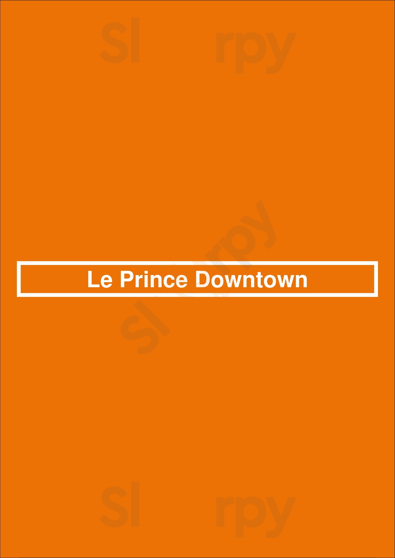 Le Prince Downtown Bruxelles Menu - 1