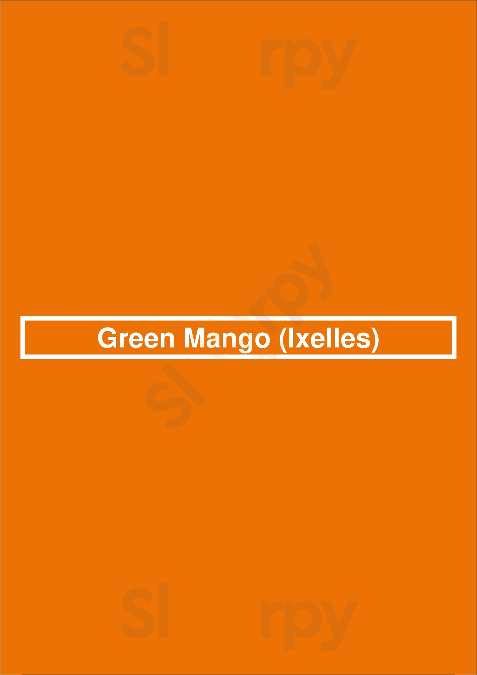 Green Mango Ixelles Bruxelles Menu - 1