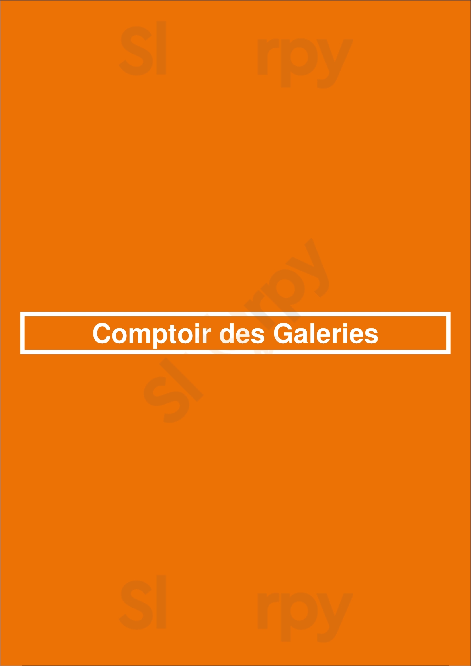 Comptoir Des Galeries Bruxelles Menu - 1
