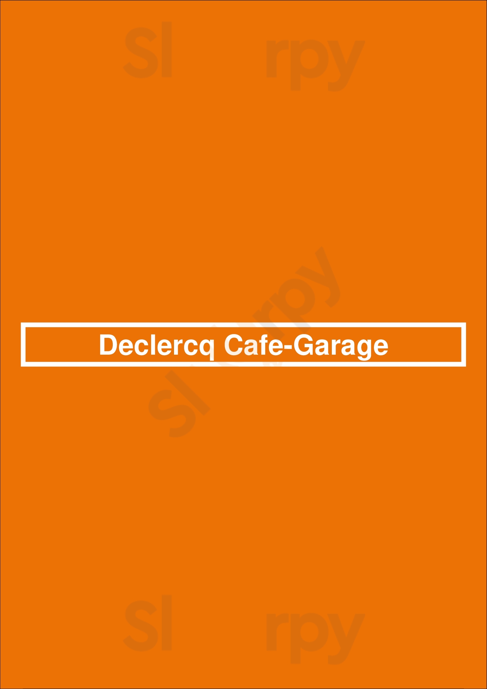 Declercq Cafe-garage Bruxelles Menu - 1