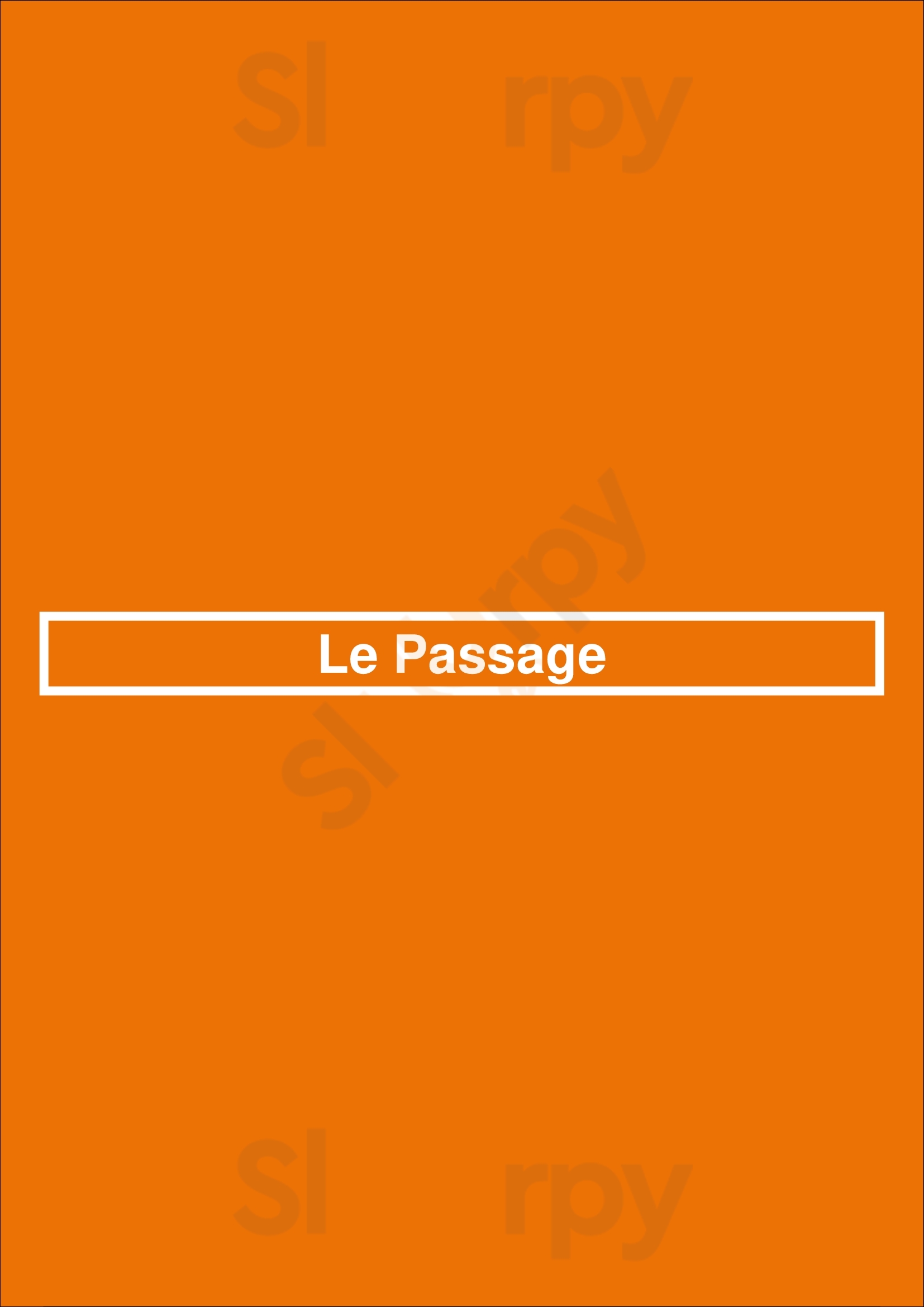 Le Passage Bruxelles Menu - 1