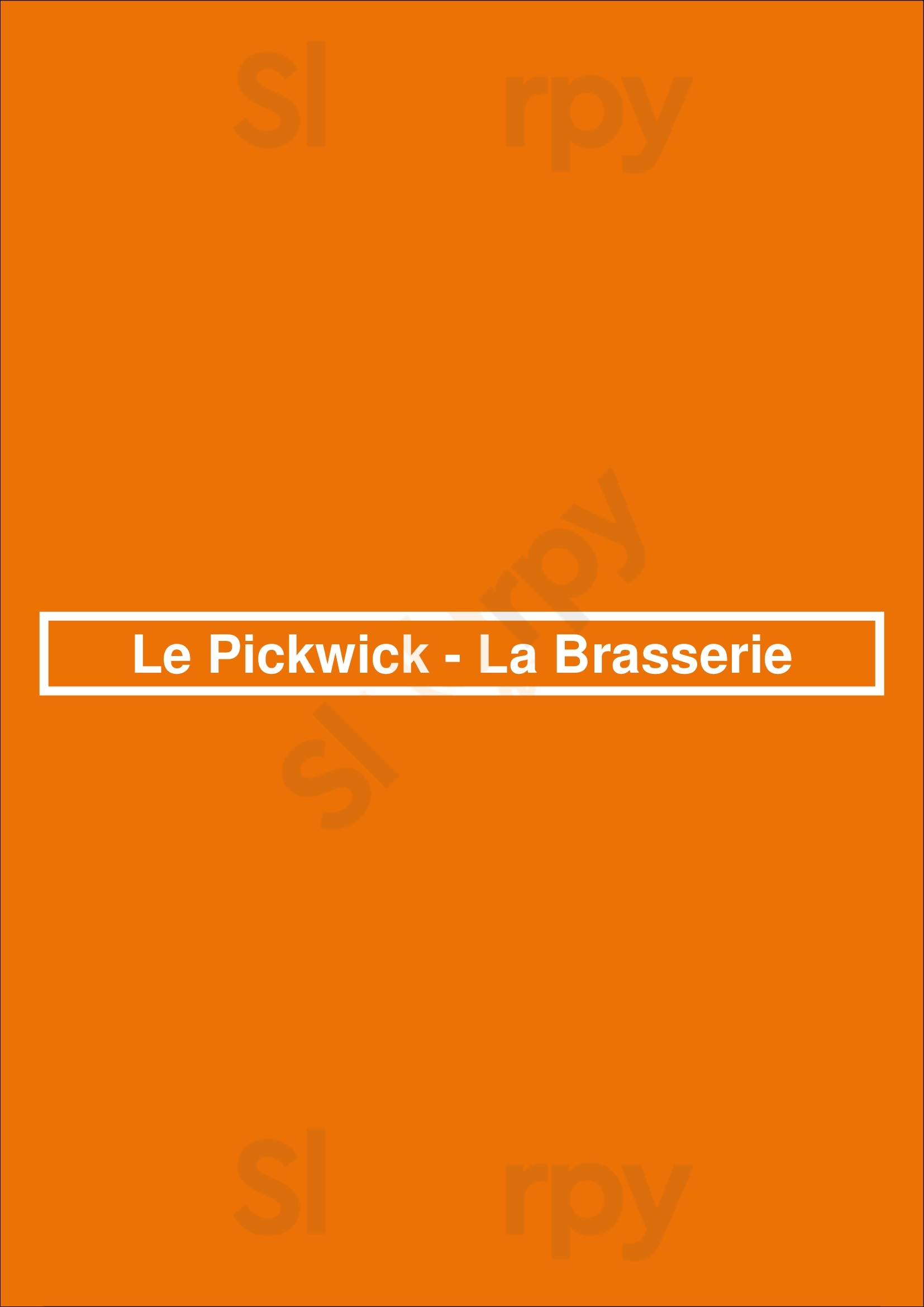 Le Pickwick - La Brasserie Ixelles Menu - 1